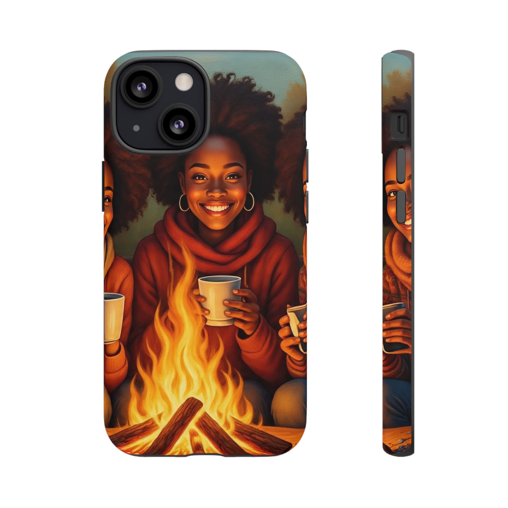 Cozy Phone Case for Campfire Lovers, Tough Cases with Inspirational Design, Perfect Gift for Friends, Birthday Present, Nature Vibe