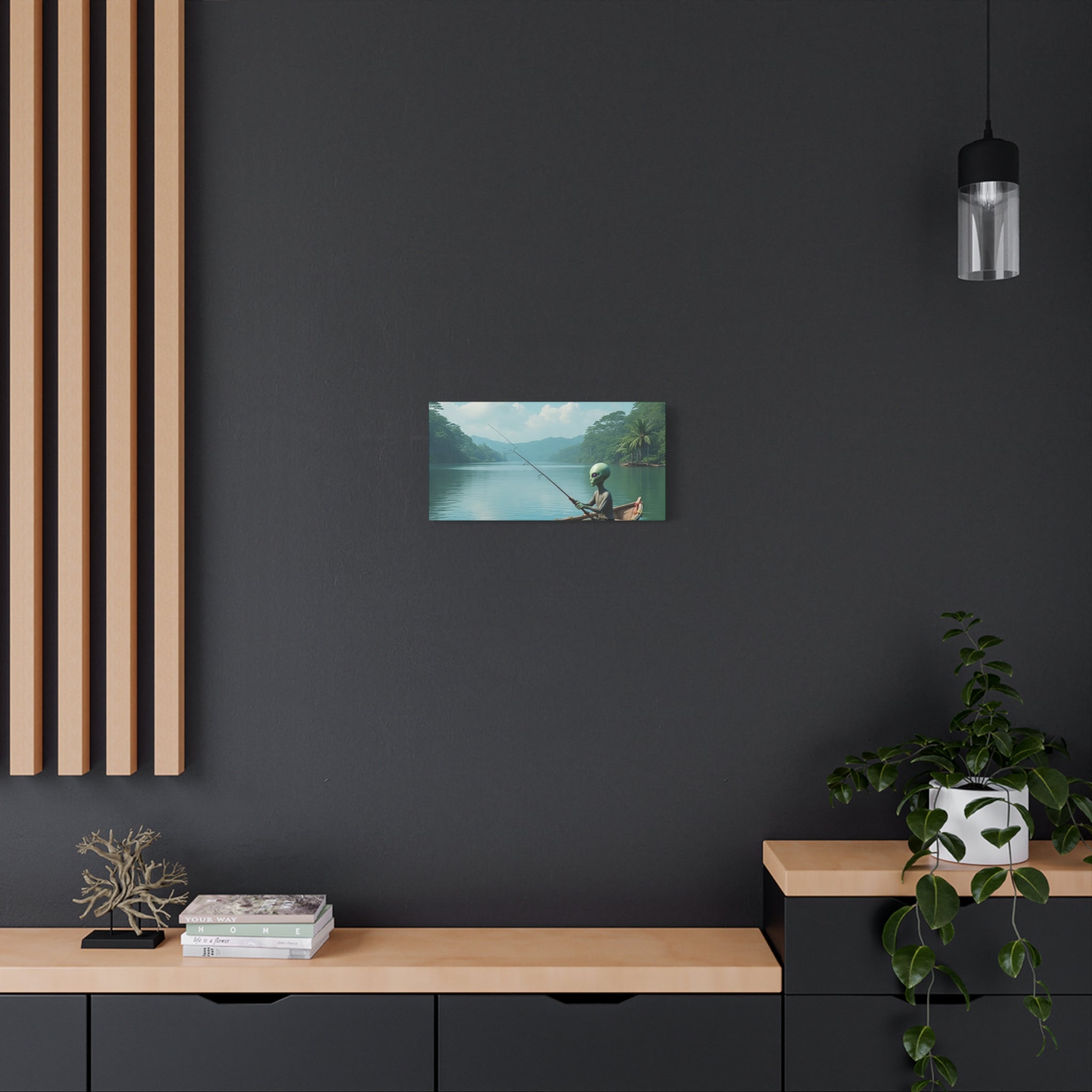 Alien Fishing Canvas Art