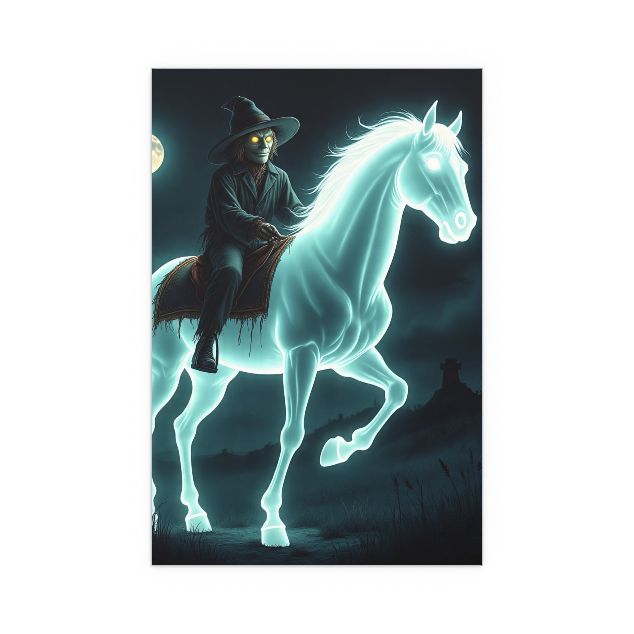Mystical Wizard Horse Silk Poster, Home Decor, Halloween Art, Wall Art, Gift for Horse Lovers, Indoor and Outdoor Decoration