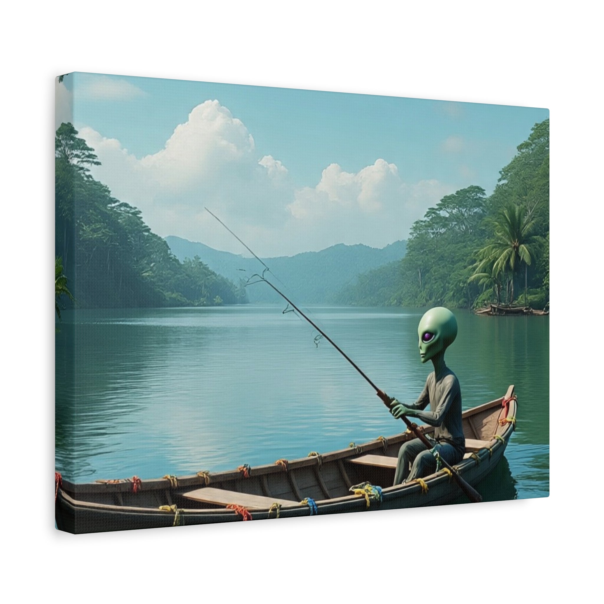 Alien Fishing Canvas Art