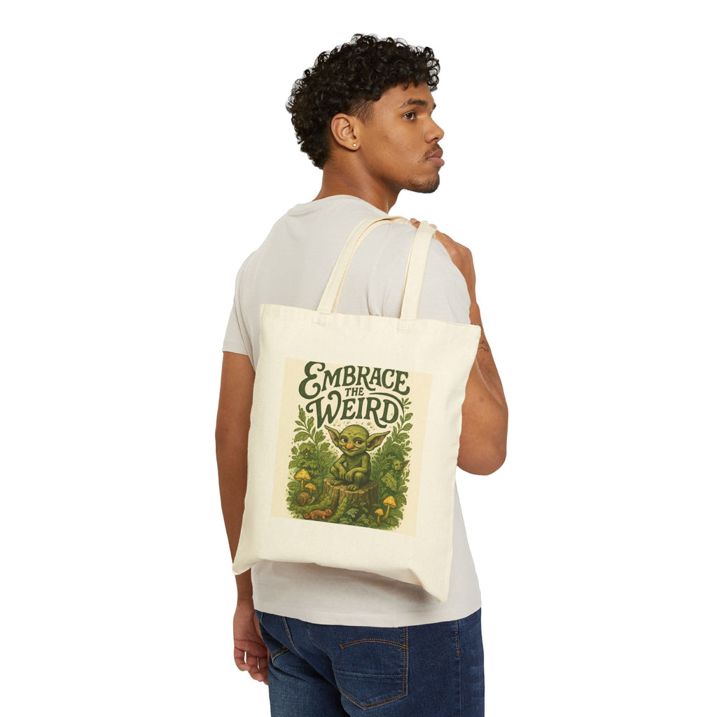 Nature Theme Cotton Canvas Tote Bag - Embracing Being Weird