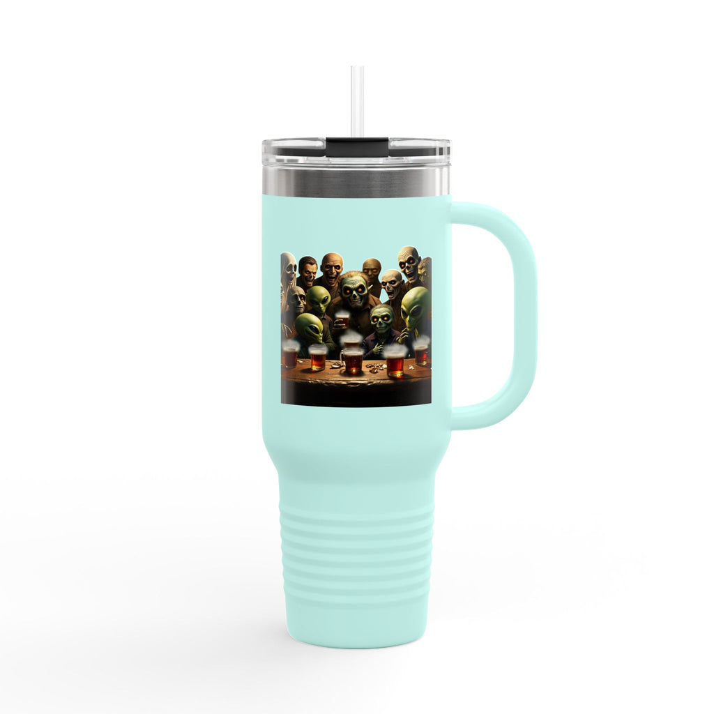 Travel Mug, Humorous Aliens Monsters Ghosts Design, 40oz
