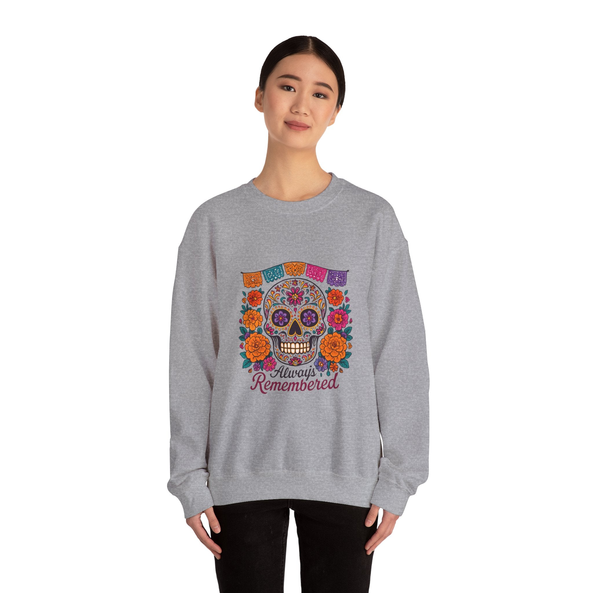 Sugar-skull Crewneck Sweatshirt - Dia de los Muertos Design