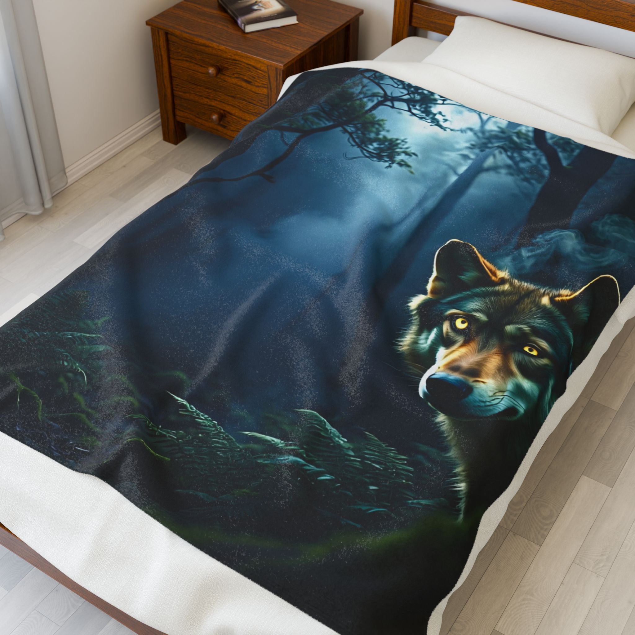 Mysterious Wolf Plush Blanket