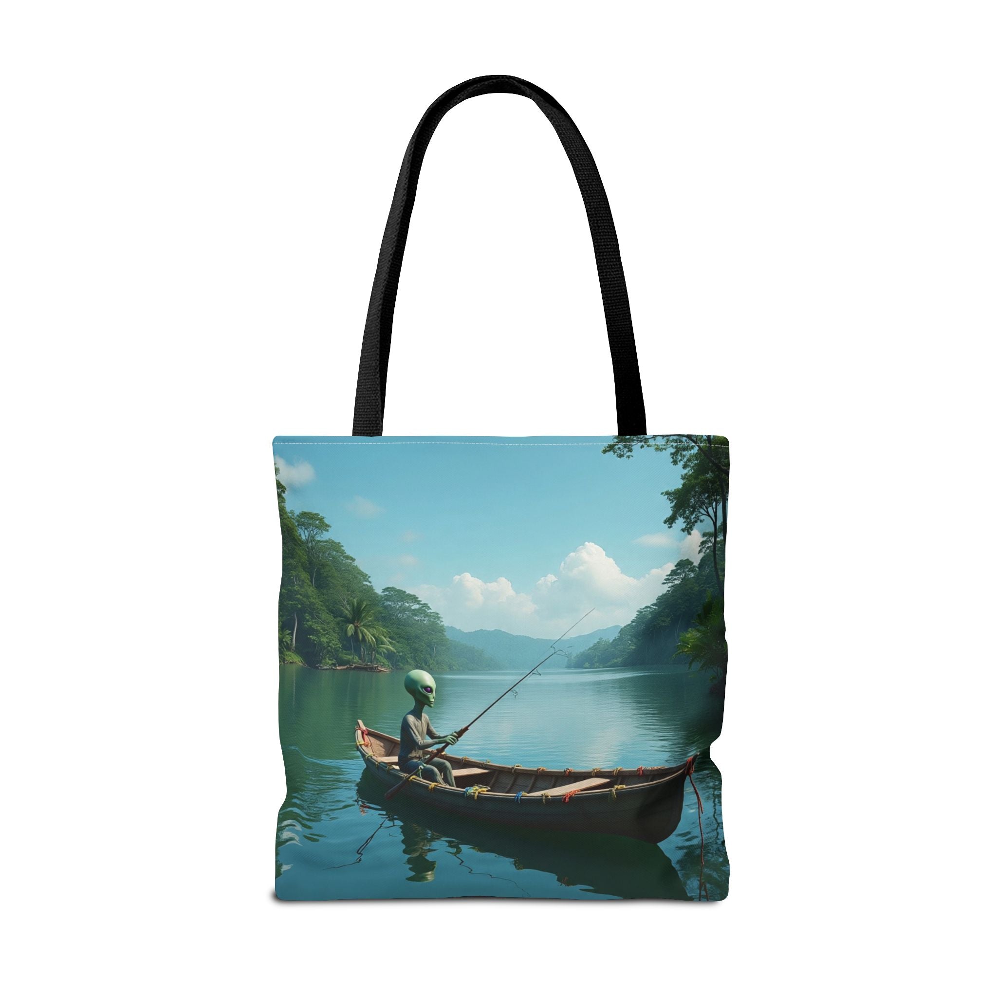 VYBZ Serene Alien Fishing Scenic Tote Bag