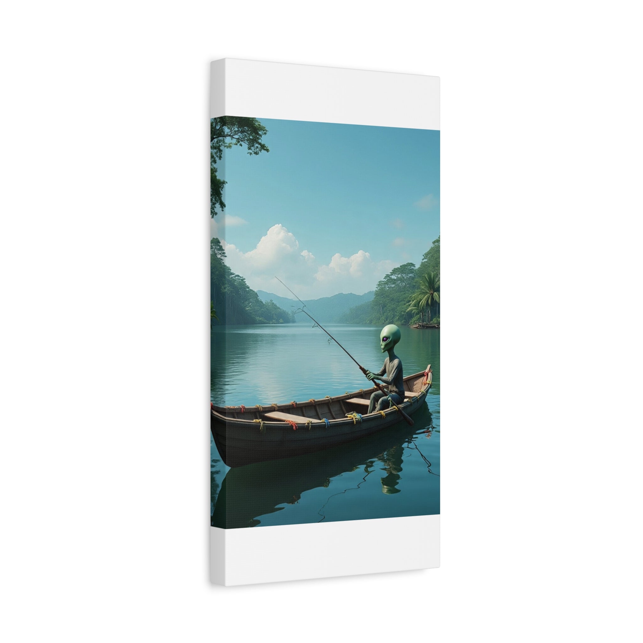 Alien Fishing Canvas Art