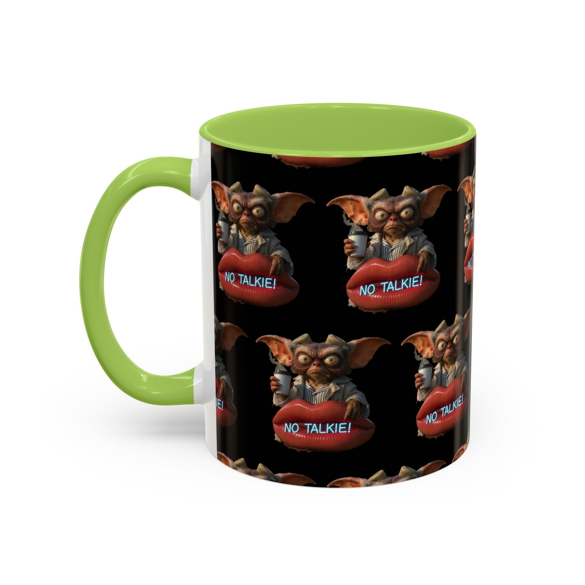 No Talkie Coffee Mug — Funny Grumpy Creature Accent Mug (11/15oz)