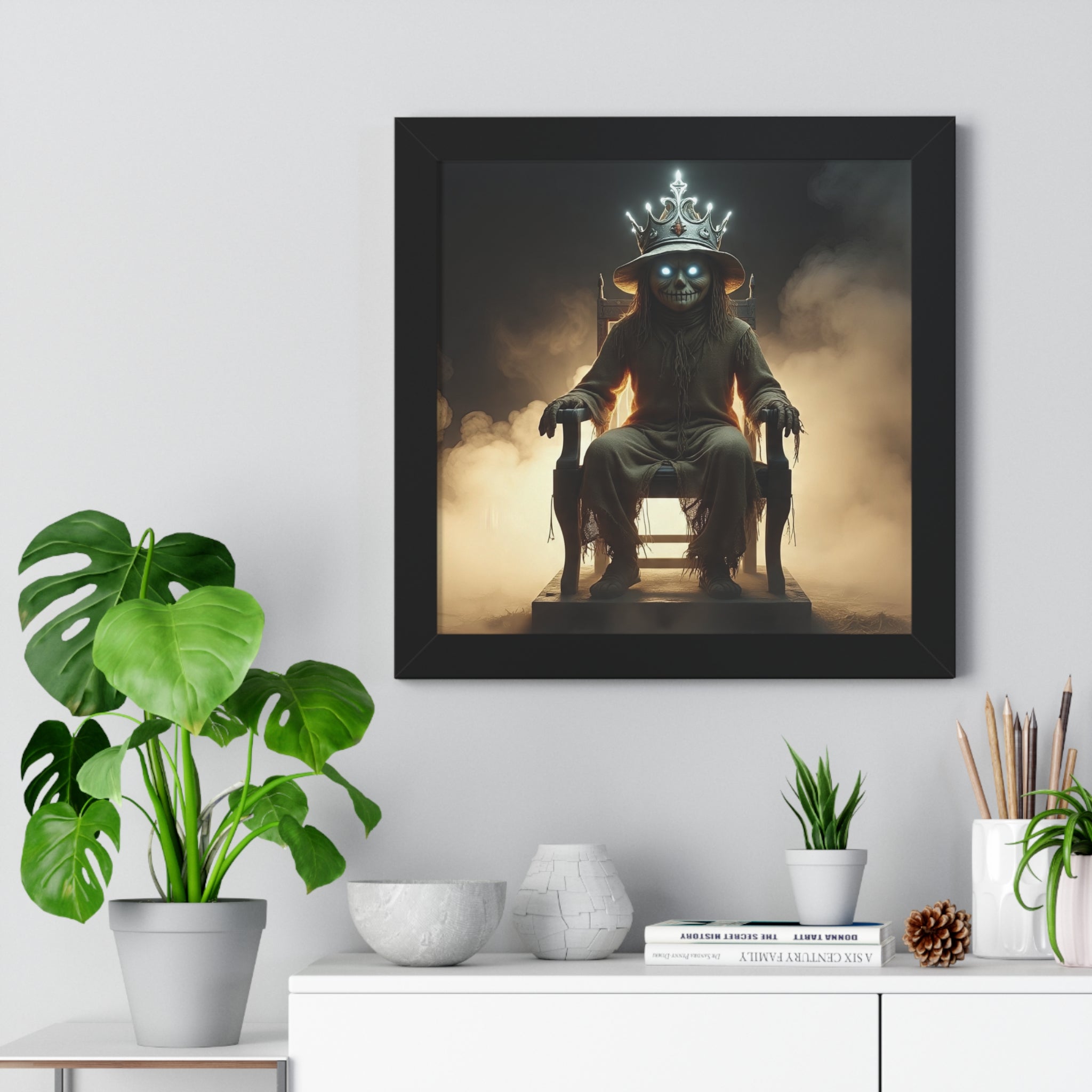 Whimsical Framed Vertical Poster - Unique Wall Art for Home Decor, Halloween Decor, Gift for Animal Lovers, Mystical Artwork, Fantasy Decor