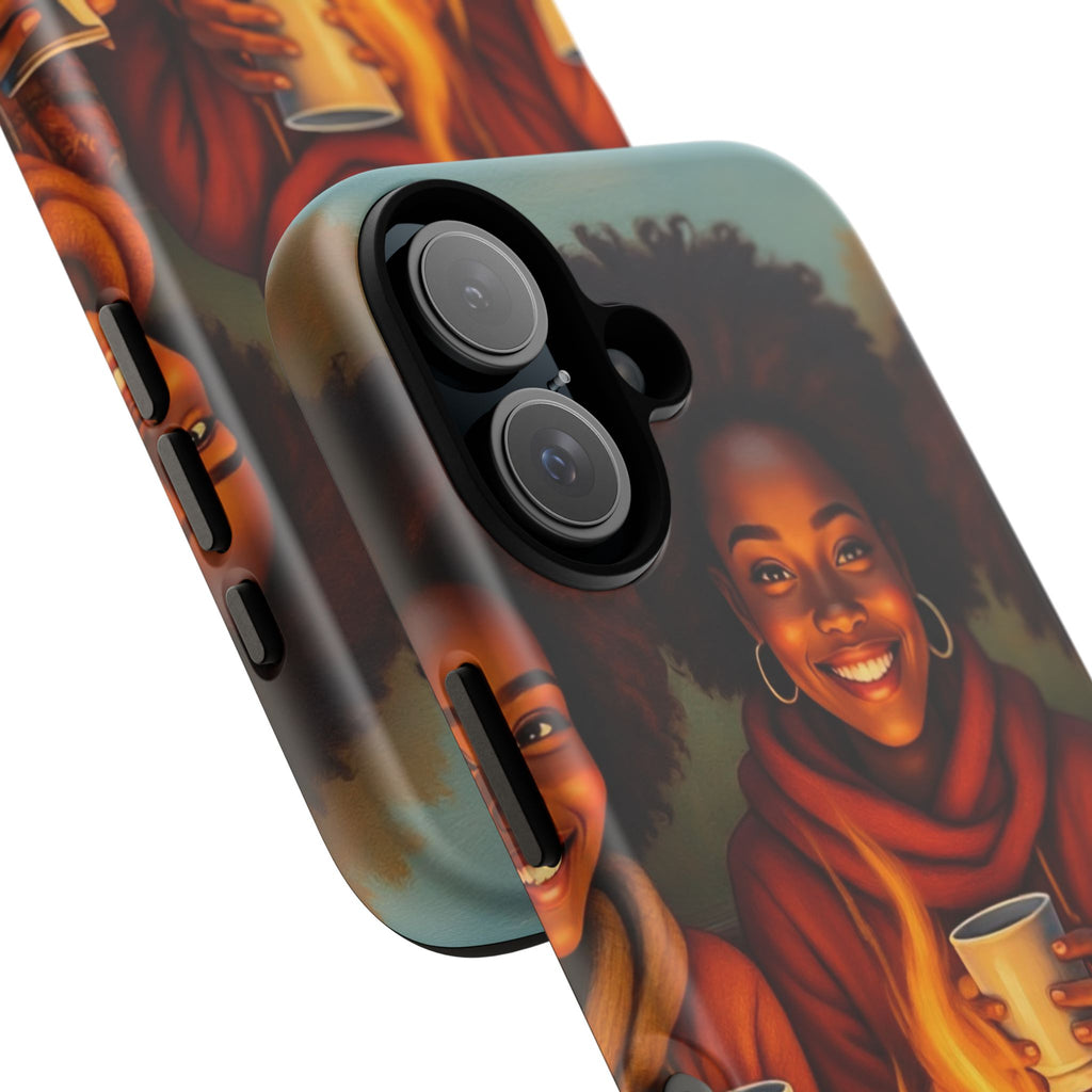 Cozy Phone Case for Campfire Lovers, Tough Cases with Inspirational Design, Perfect Gift for Friends, Birthday Present, Nature Vibe