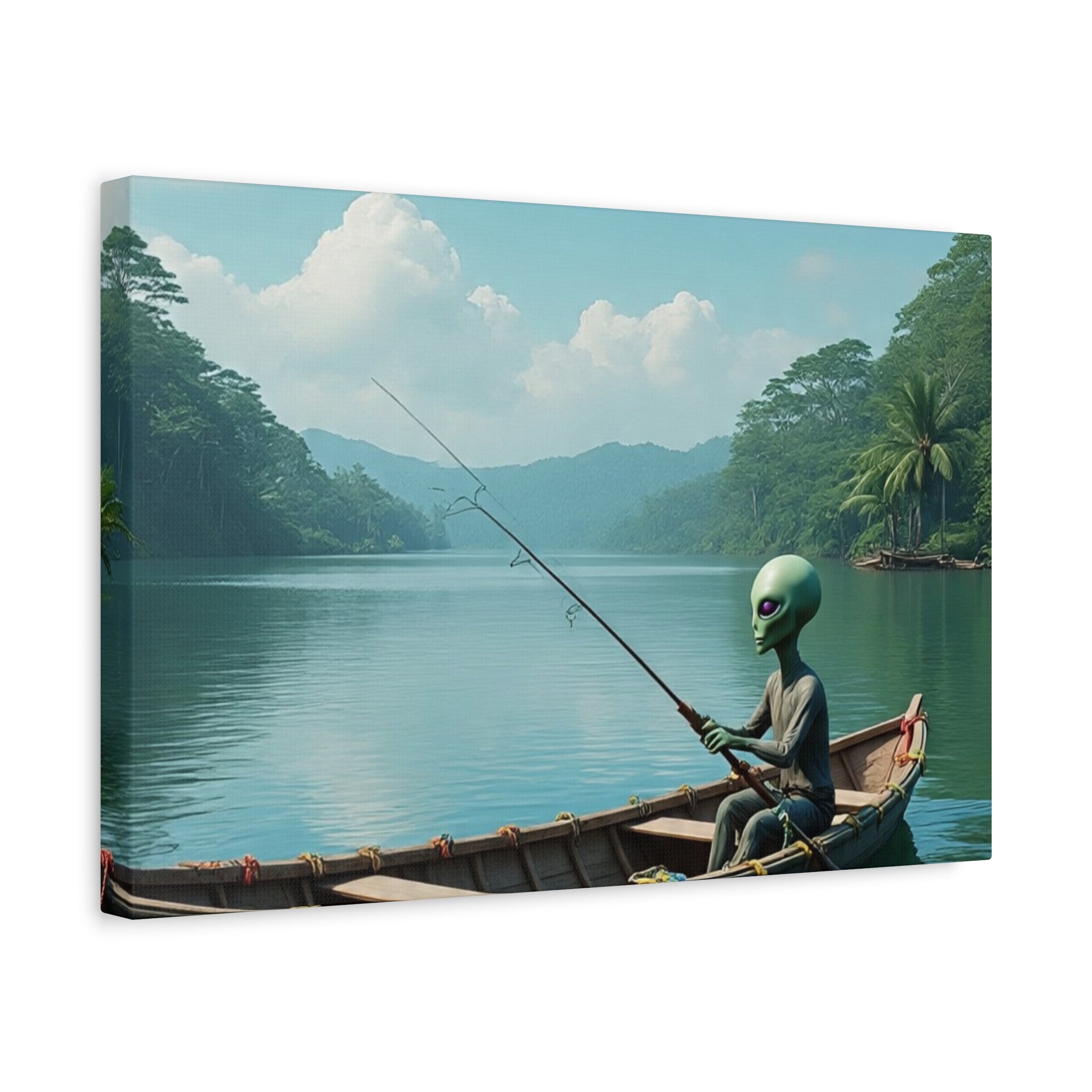 Alien Fishing Canvas Art
