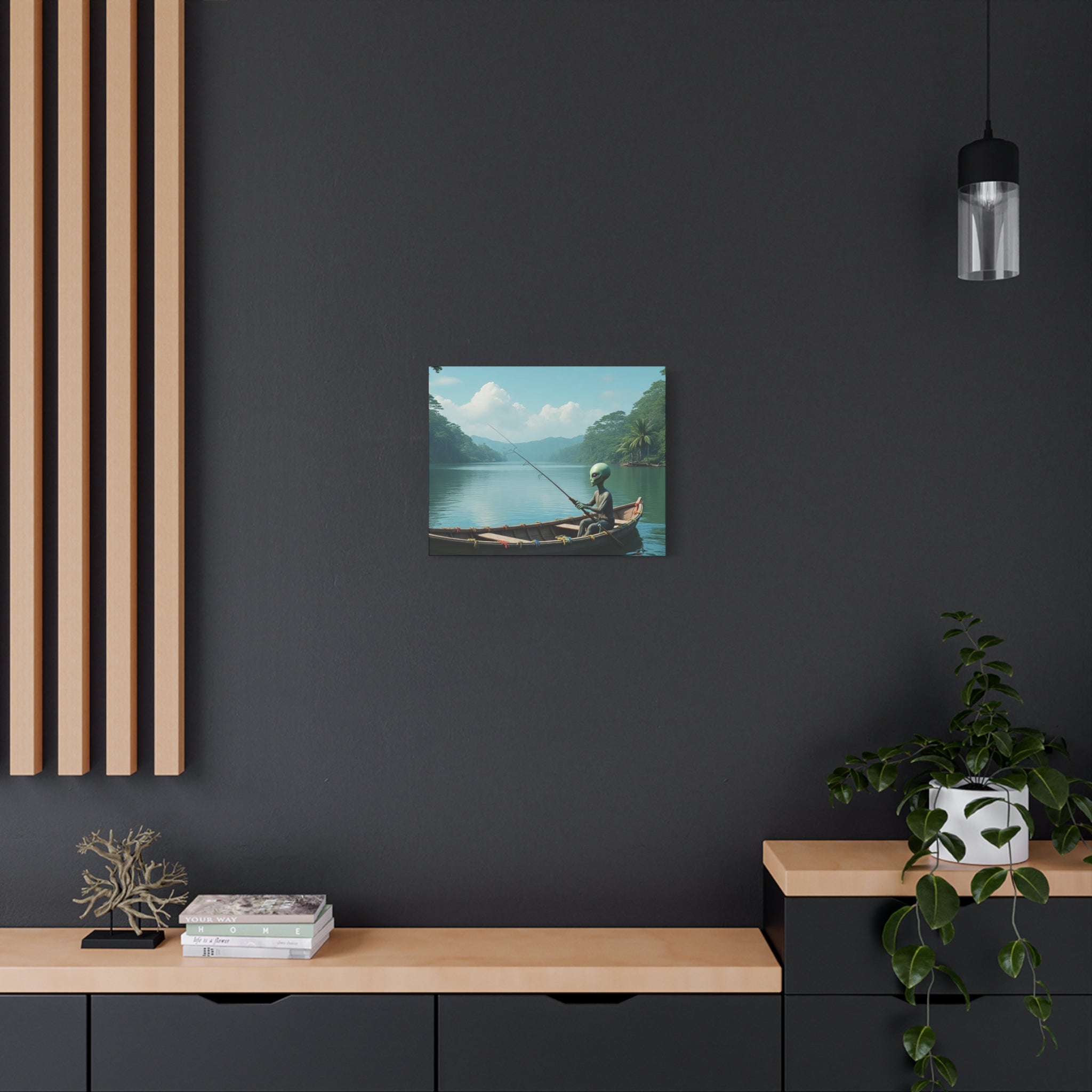 Alien Fishing Canvas Art