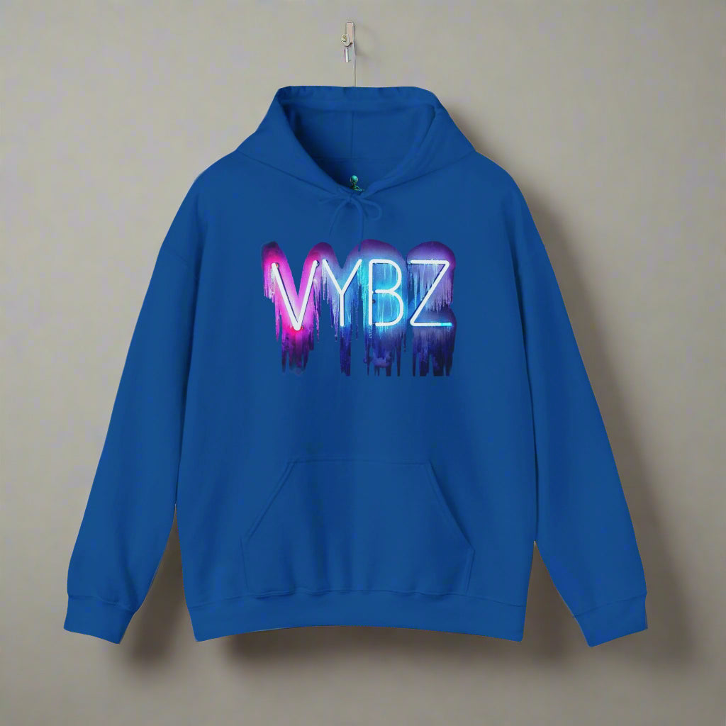 Vibrant VYBZ Unisex Hooded Sweatshirt, Trendy Streetwear, Layering Essential, Gift for Friends, Music Festival Outfit