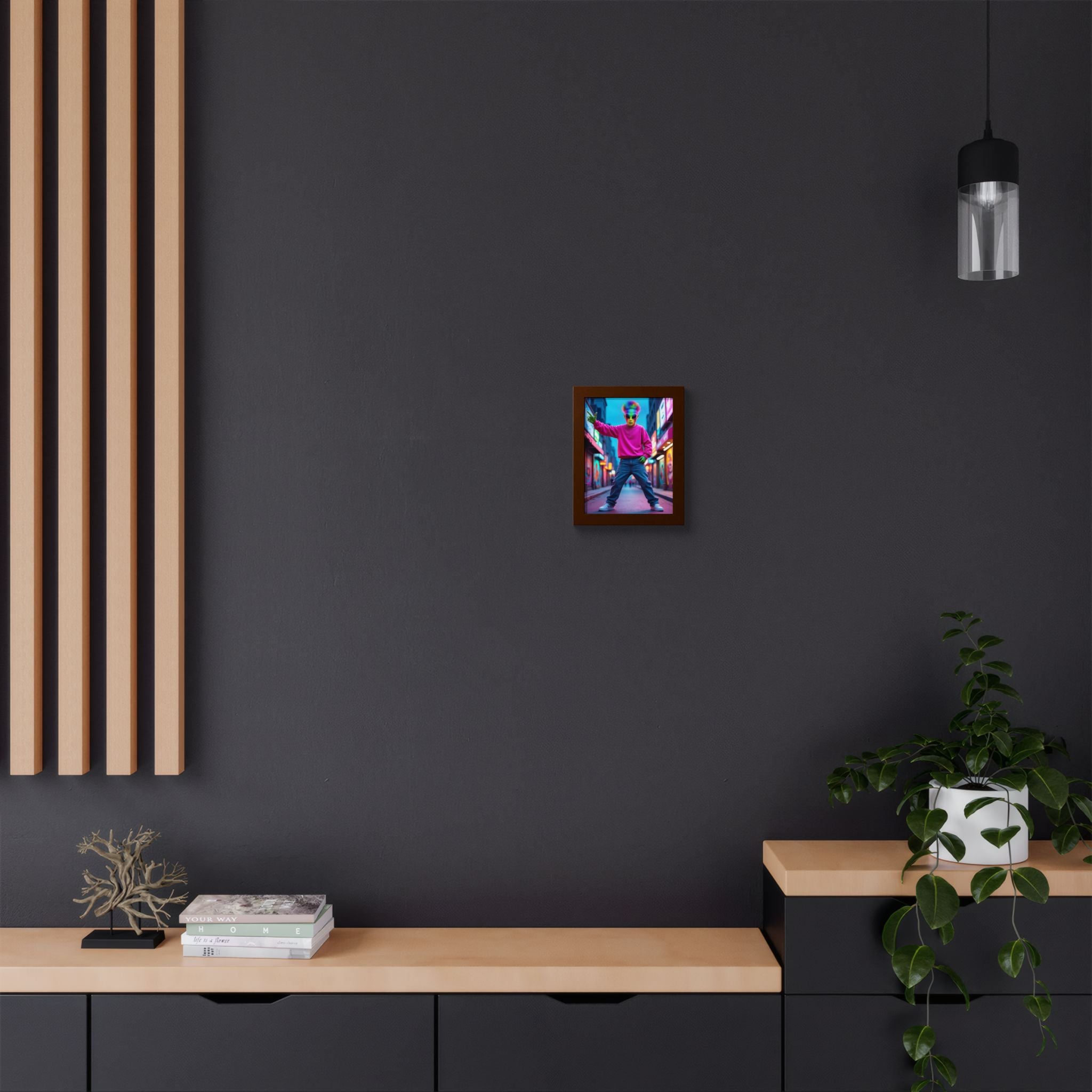 Vibrant Framed Poster, Colorful Wall Art for Home Décor, Funky Room Decoration, Unique Gift for Art Lovers, Retro Vibes, Pop Culture