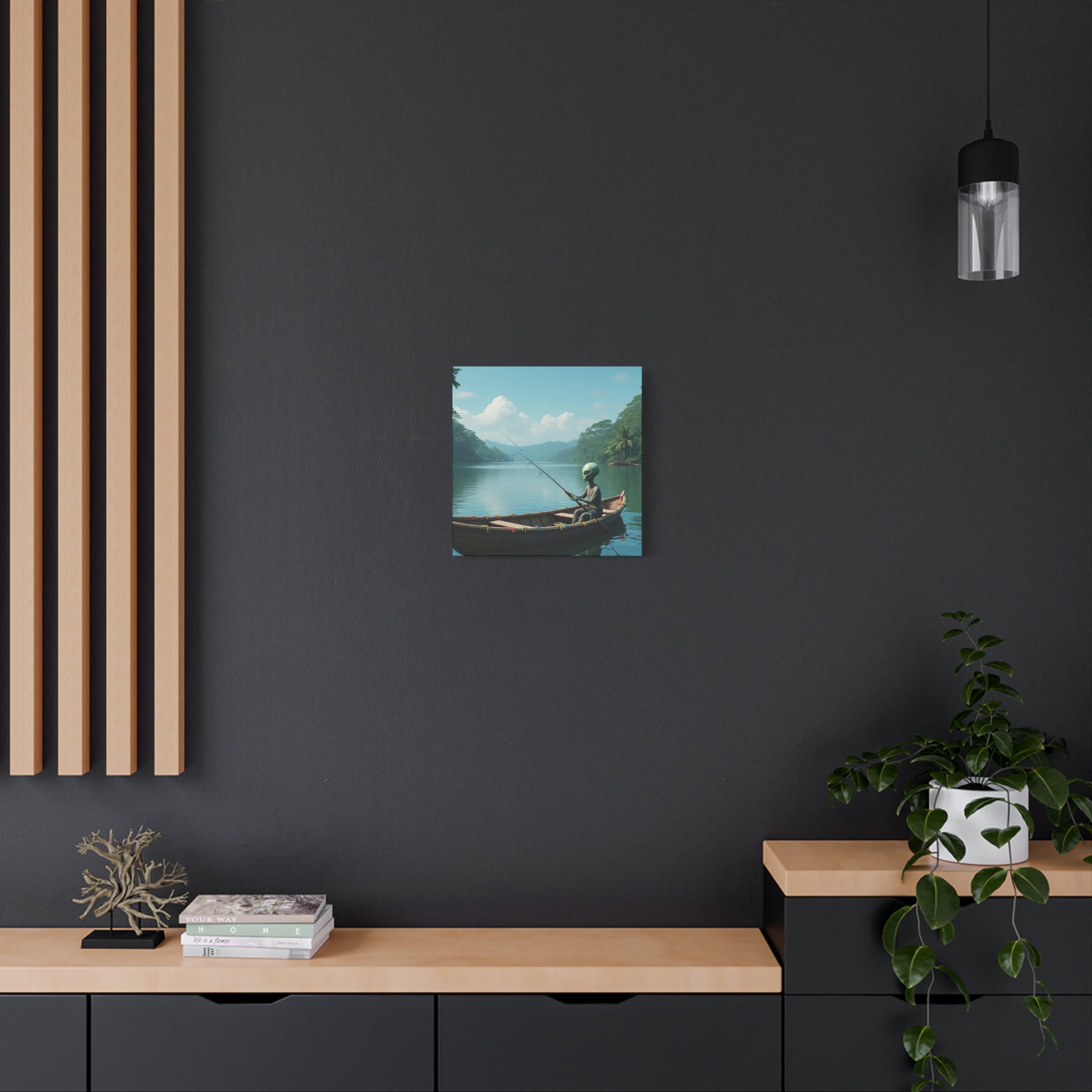 Alien Fishing Canvas Art