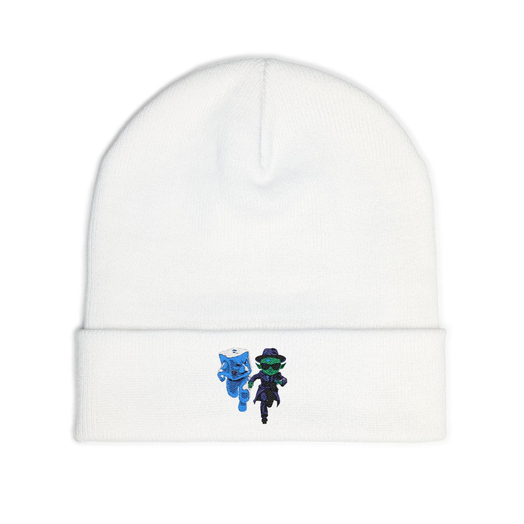 Alien Ice Knit Beanie, Embroidered Winter Hat