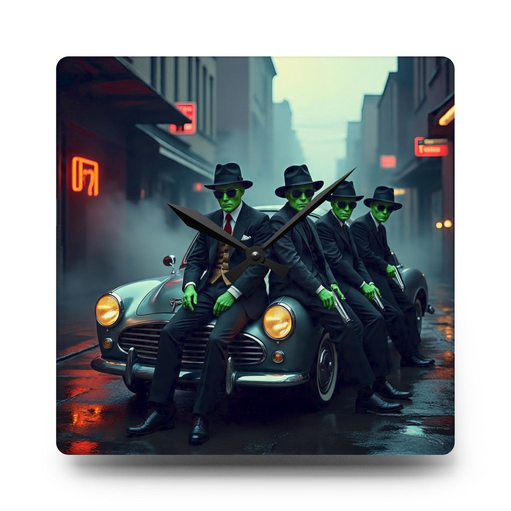 Alien Gangster Acrylic Wall Clock