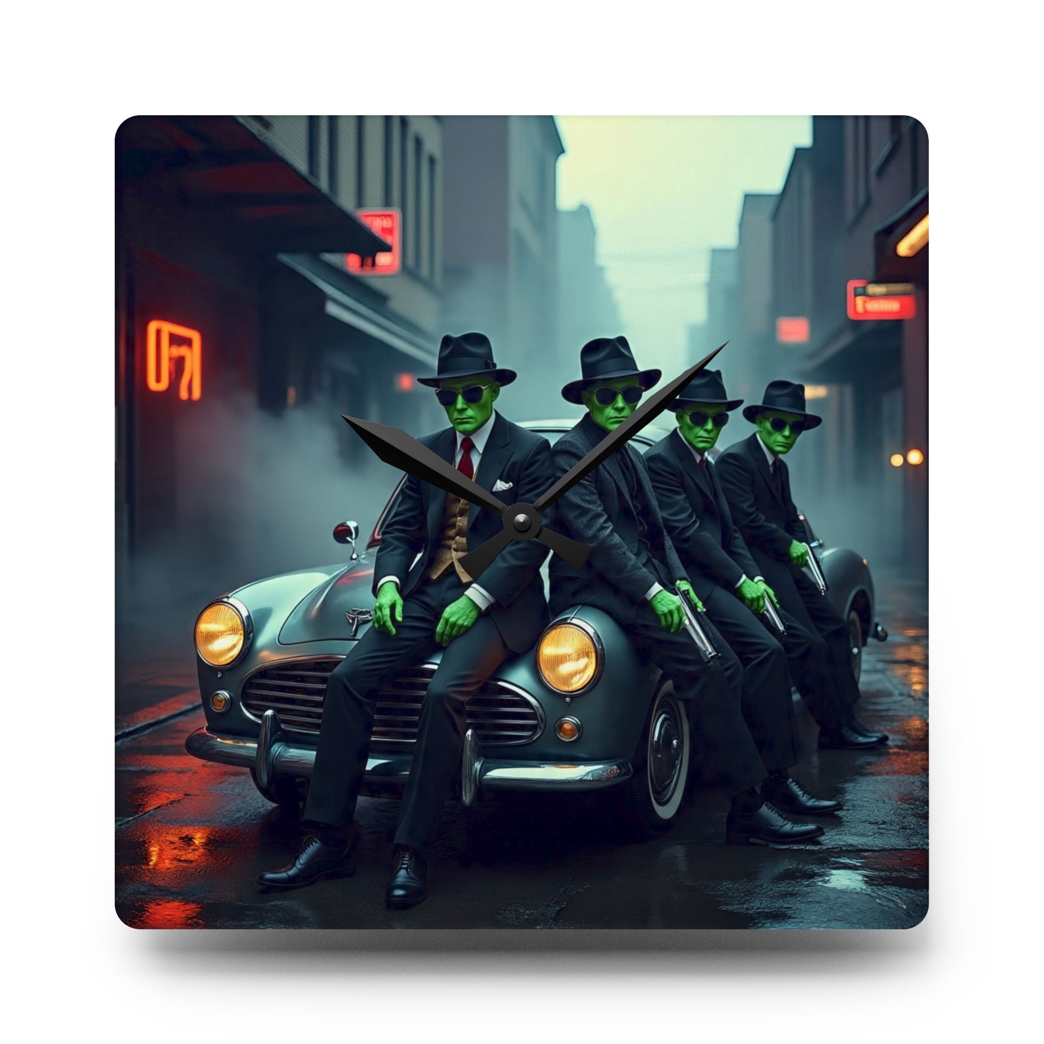 Alien Gangster Acrylic Wall Clock