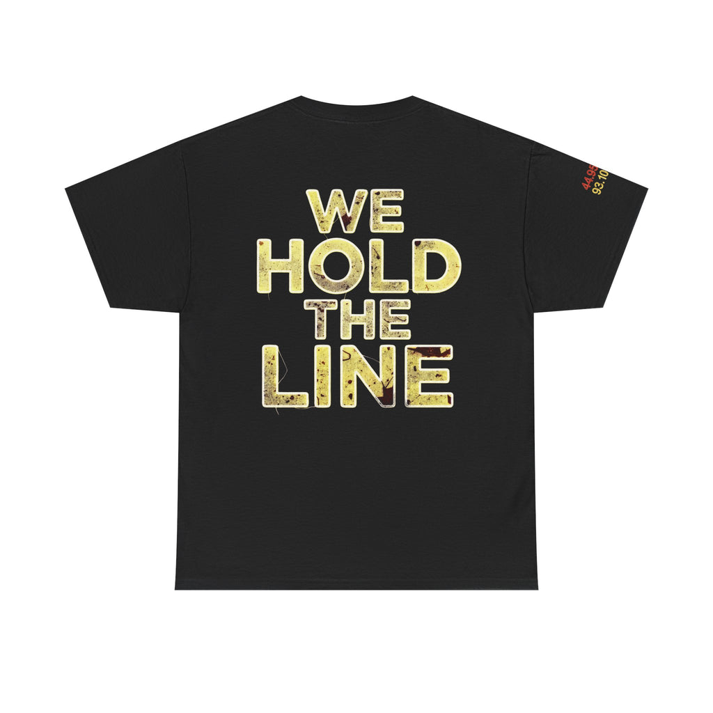 North Star Rebel Tee — Minnesota Map Shirt with "We Hold The Line" Gold Back Print