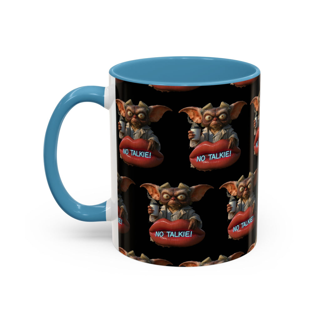 No Talkie Coffee Mug — Funny Grumpy Creature Accent Mug (11/15oz)