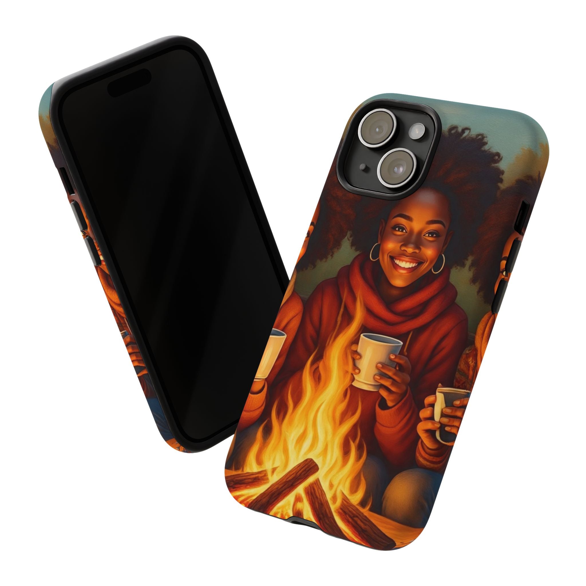 Cozy Phone Case for Campfire Lovers, Tough Cases with Inspirational Design, Perfect Gift for Friends, Birthday Present, Nature Vibe
