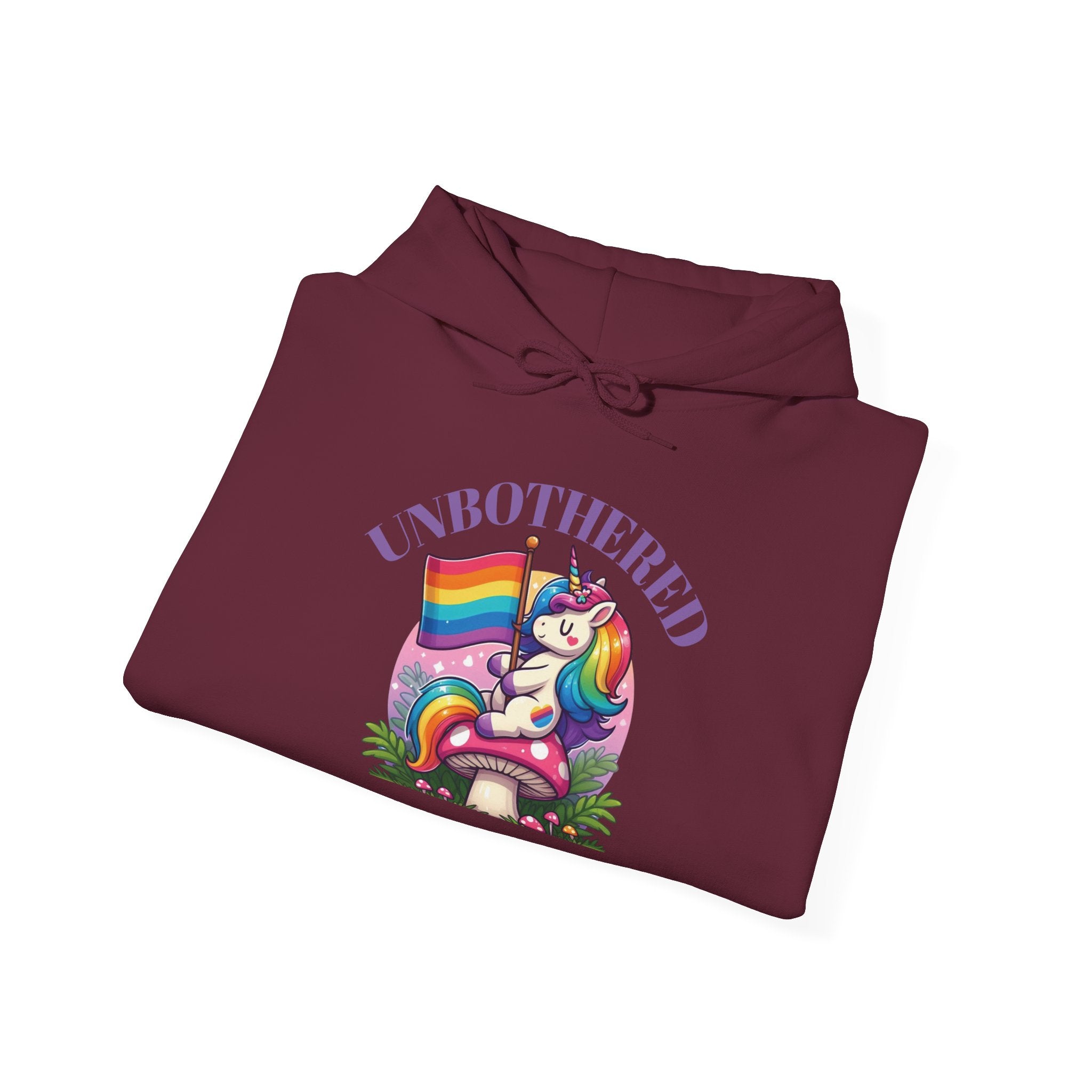 VYBZ "UNBOTHERED" Hoodie for All Ages, LGBTQ+ Gift, Cozy Sweatshirt, Cute Animal Apparel, Fun Pride Merchandise