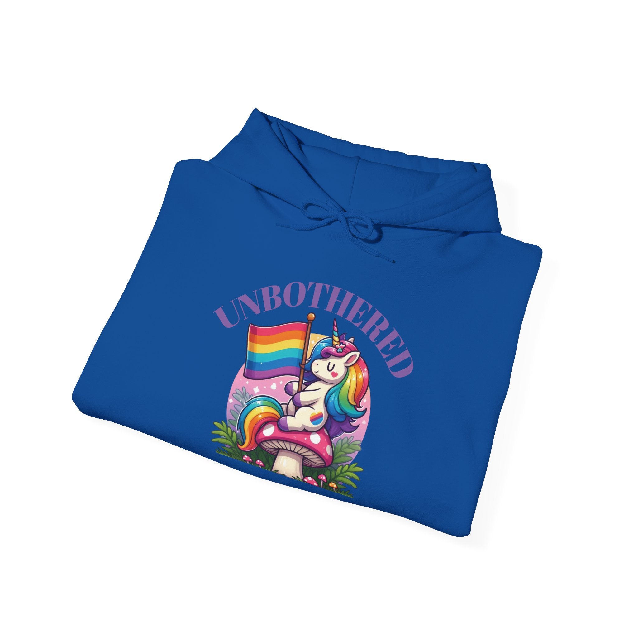 VYBZ "UNBOTHERED" Hoodie for All Ages, LGBTQ+ Gift, Cozy Sweatshirt, Cute Animal Apparel, Fun Pride Merchandise