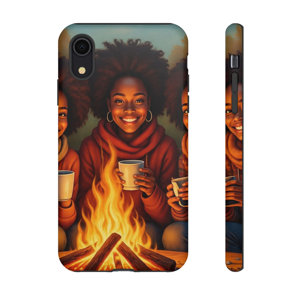 Cozy Phone Case for Campfire Lovers, Tough Cases with Inspirational Design, Perfect Gift for Friends, Birthday Present, Nature Vibe