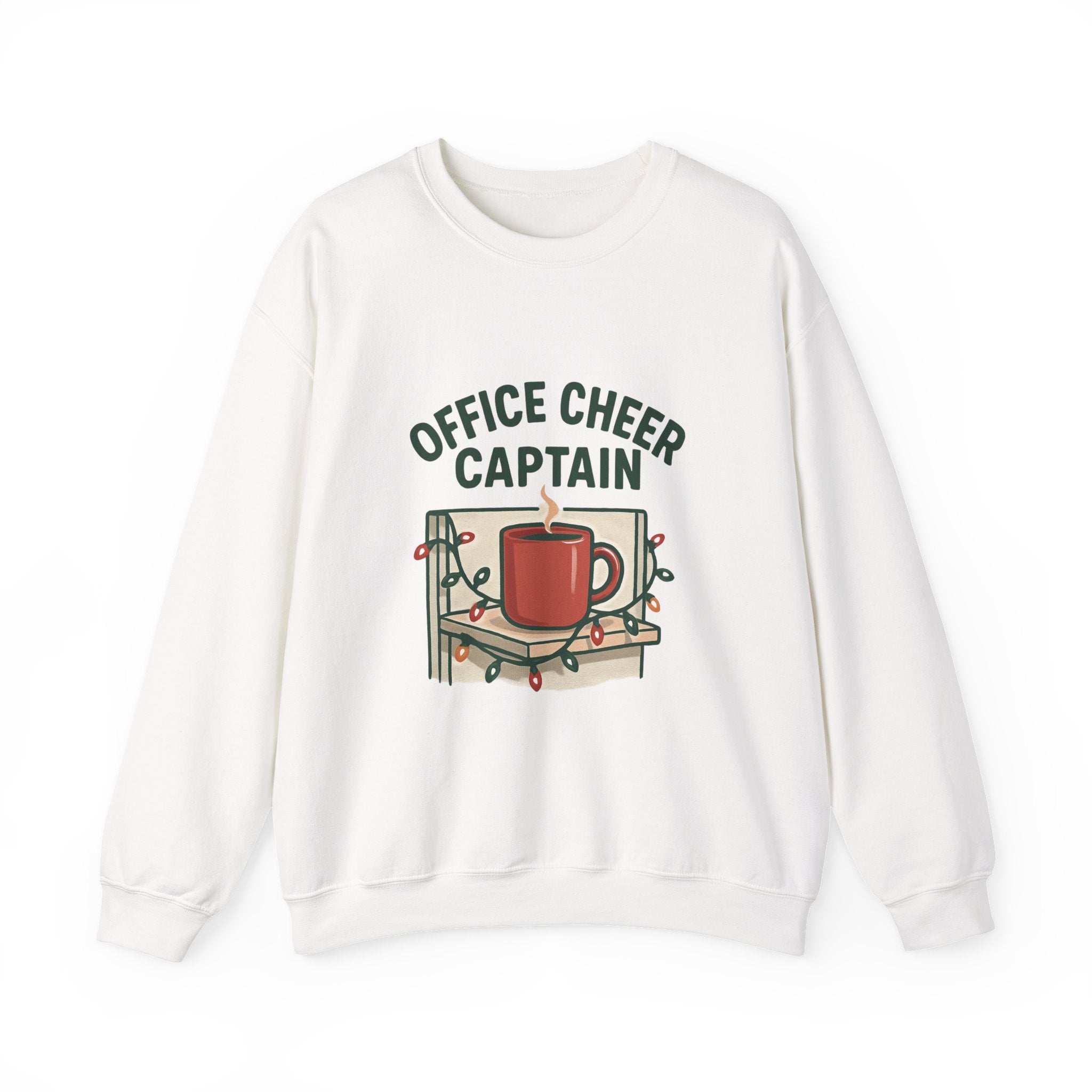 Crewneck Sweatshirt — "Office Cheer Captain" Holiday Coffee Crew