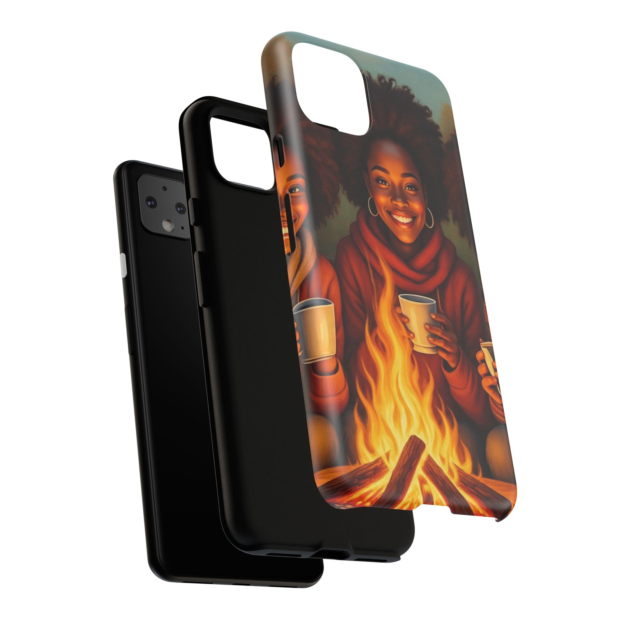 Cozy Phone Case for Campfire Lovers, Tough Cases with Inspirational Design, Perfect Gift for Friends, Birthday Present, Nature Vibe