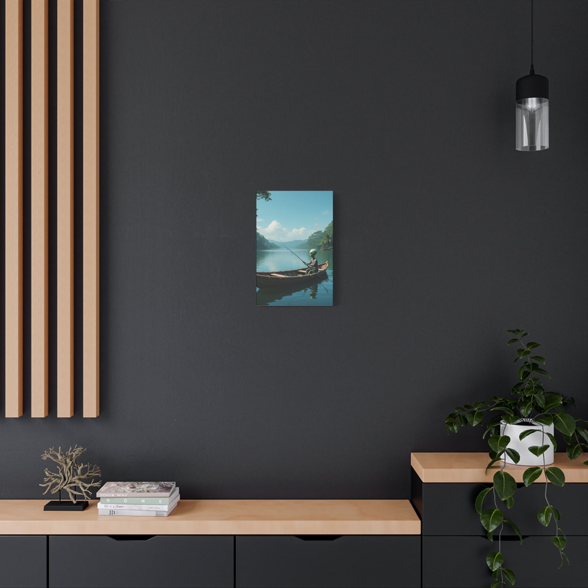 Alien Fishing Canvas Art