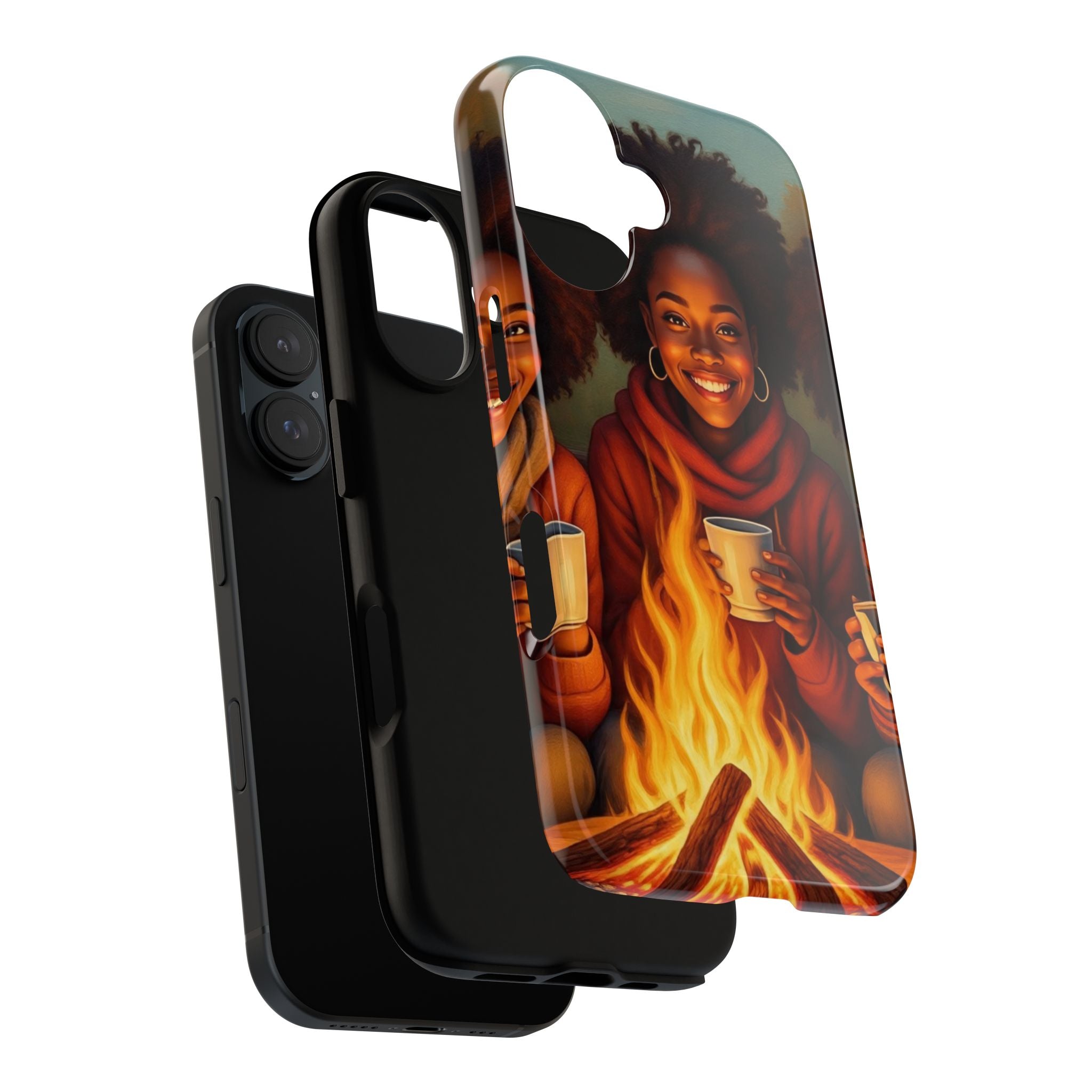 Cozy Phone Case for Campfire Lovers, Tough Cases with Inspirational Design, Perfect Gift for Friends, Birthday Present, Nature Vibe