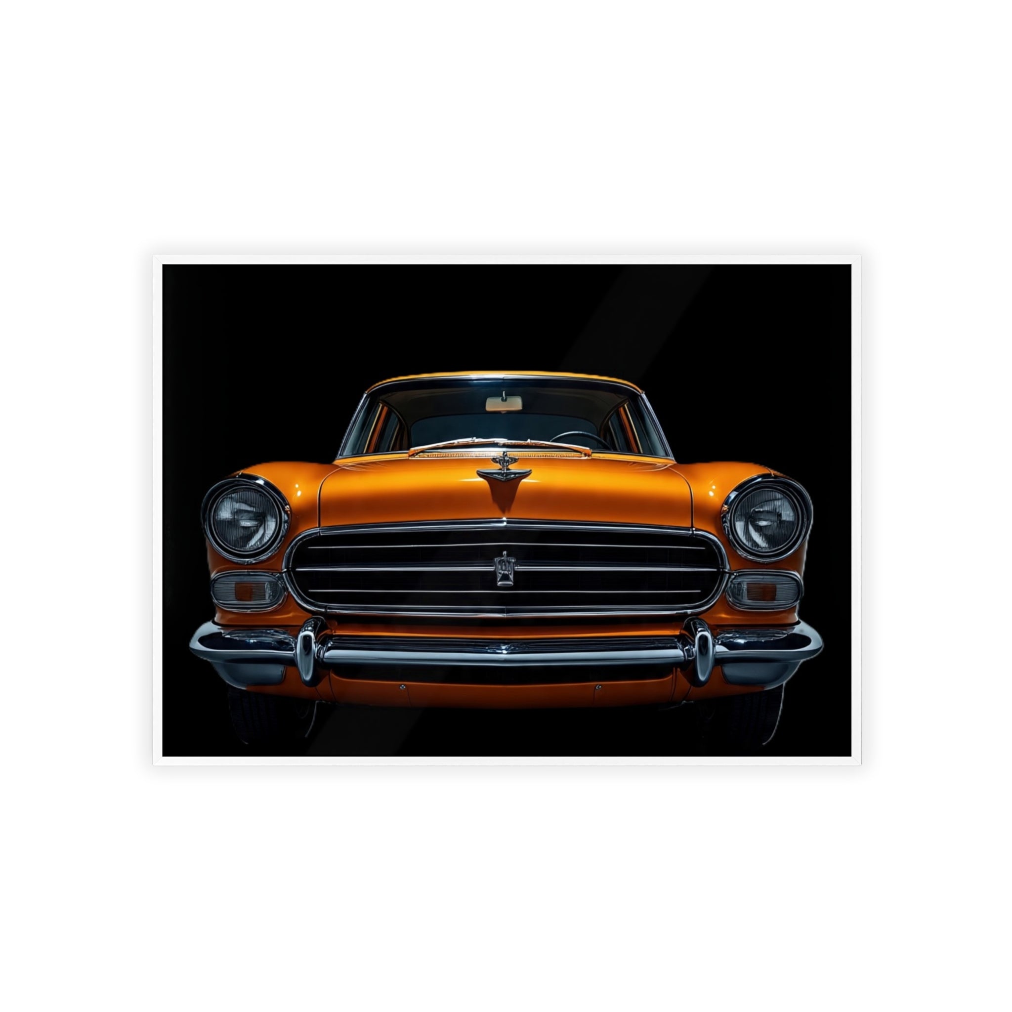Classic Car Art Poster with Wooden Frame, Vintage Auto Decor, Gift for Car Lovers, Retro Wall Art, Home & Office Decoration