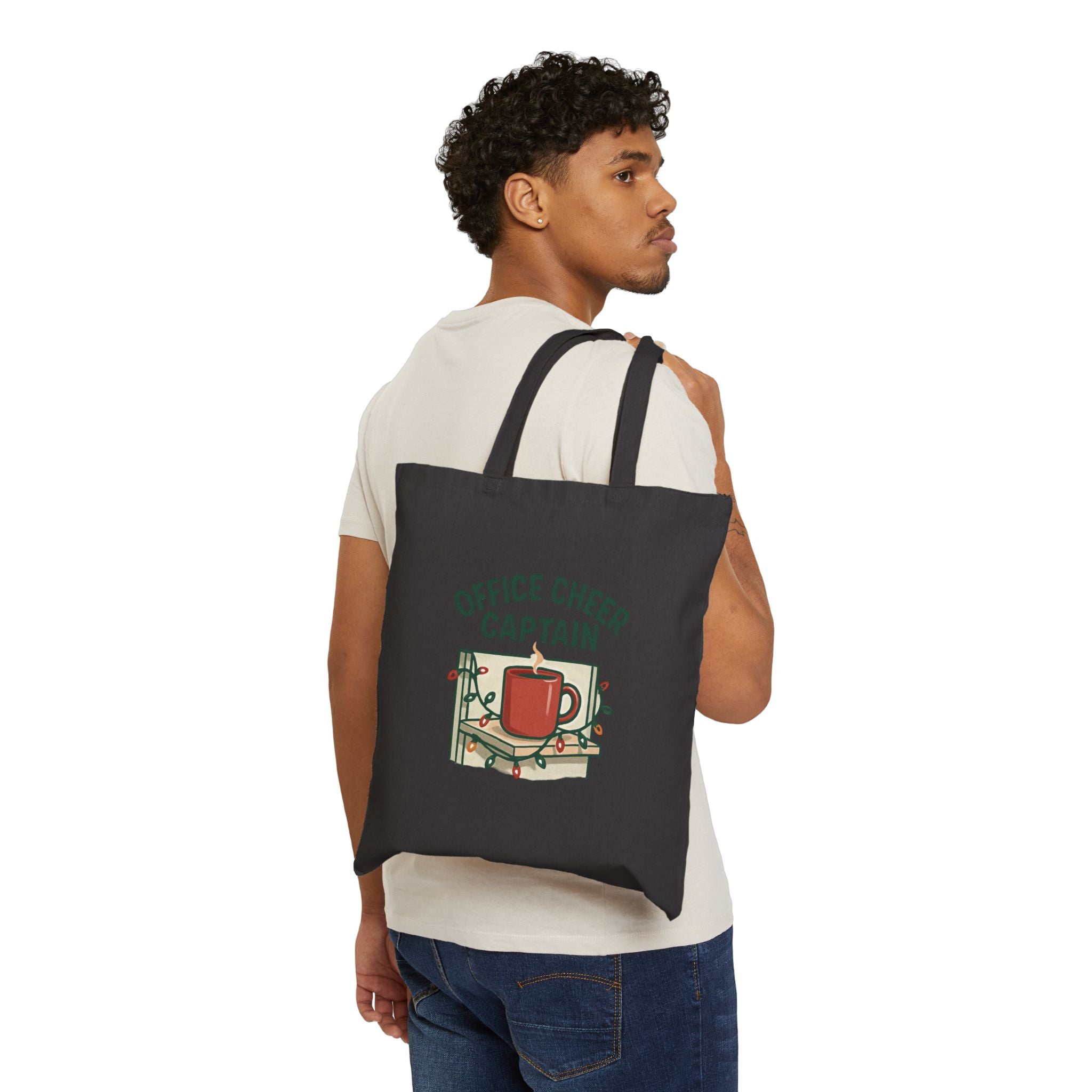 Office Cheer Captain Tote Bag — Holiday Coffee Mug Canvas Tote