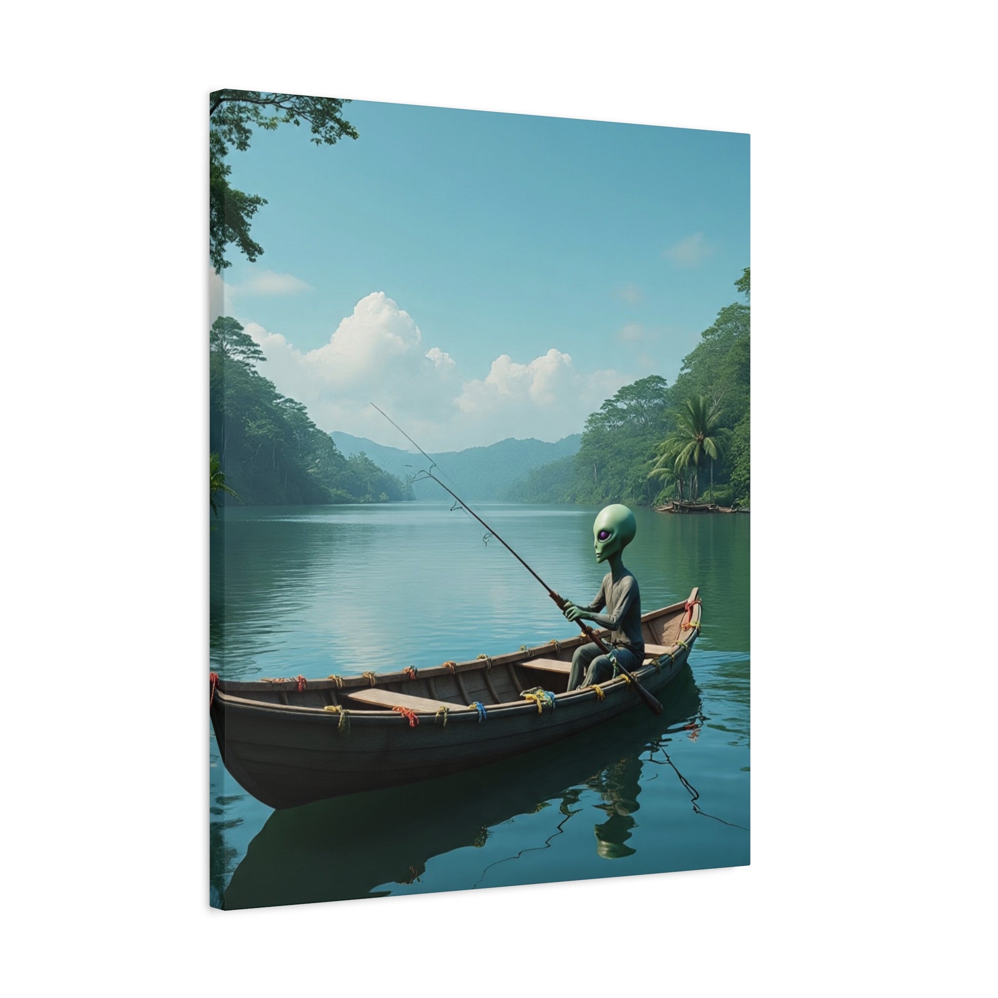 Alien Fishing Canvas Art
