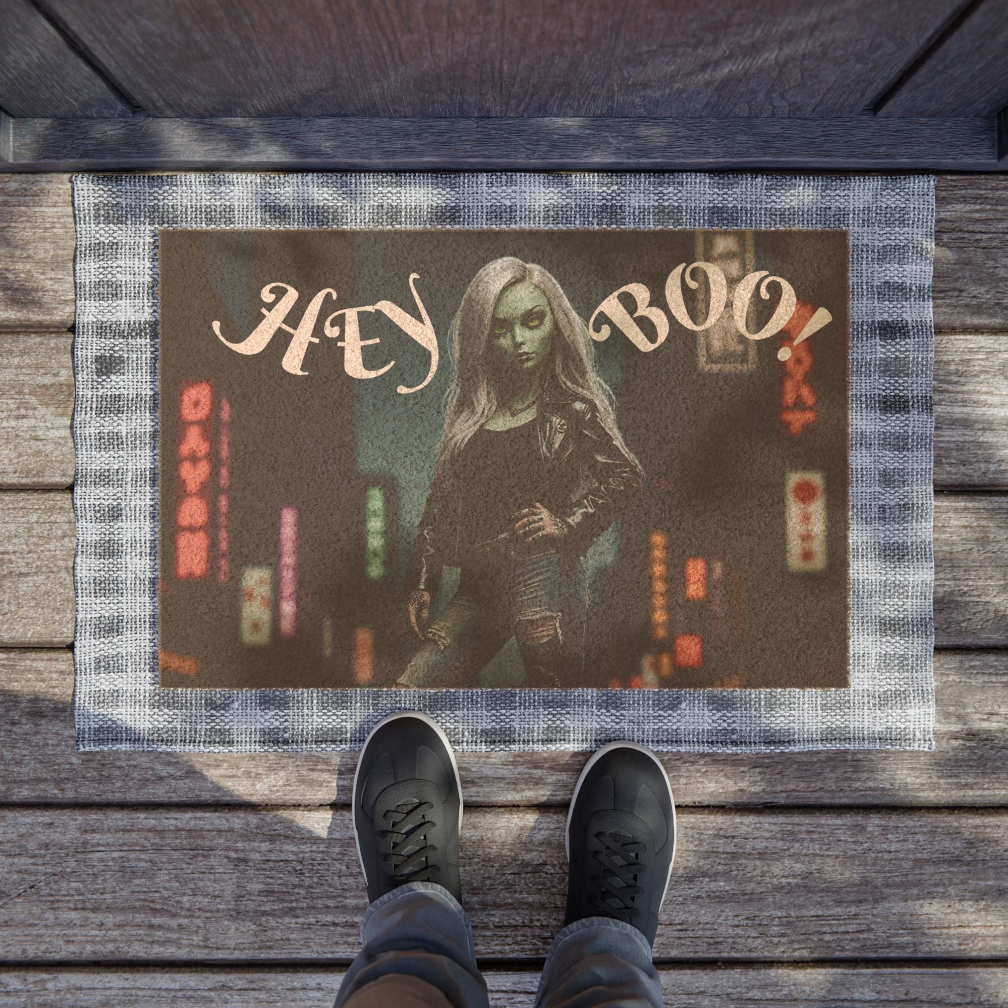 Spooky Welcome Doormat, Halloween Decor, Fun Home Entry Mat, Unique Fall Gift, Welcome Mat for Ghost Lovers