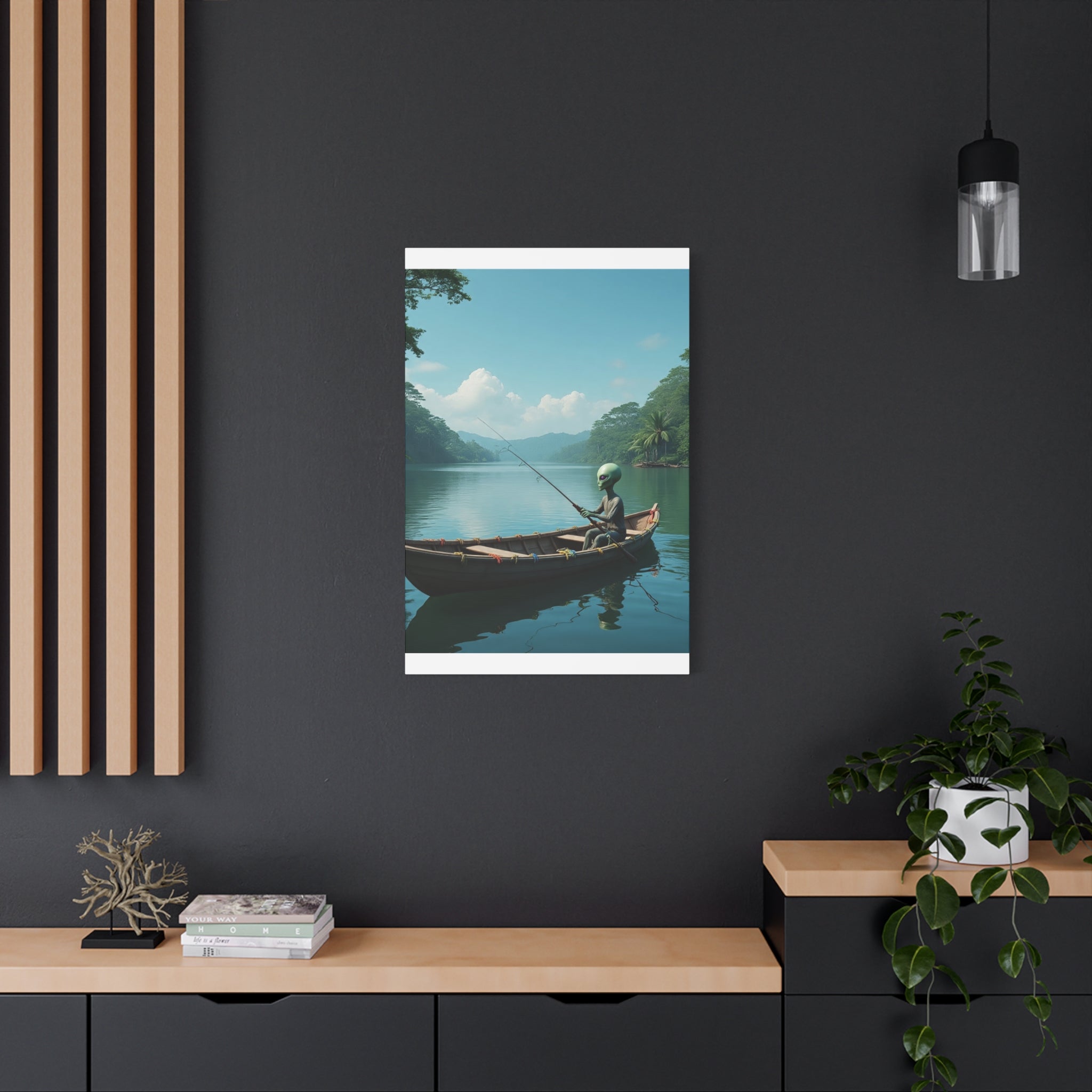 Alien Fishing Canvas Art
