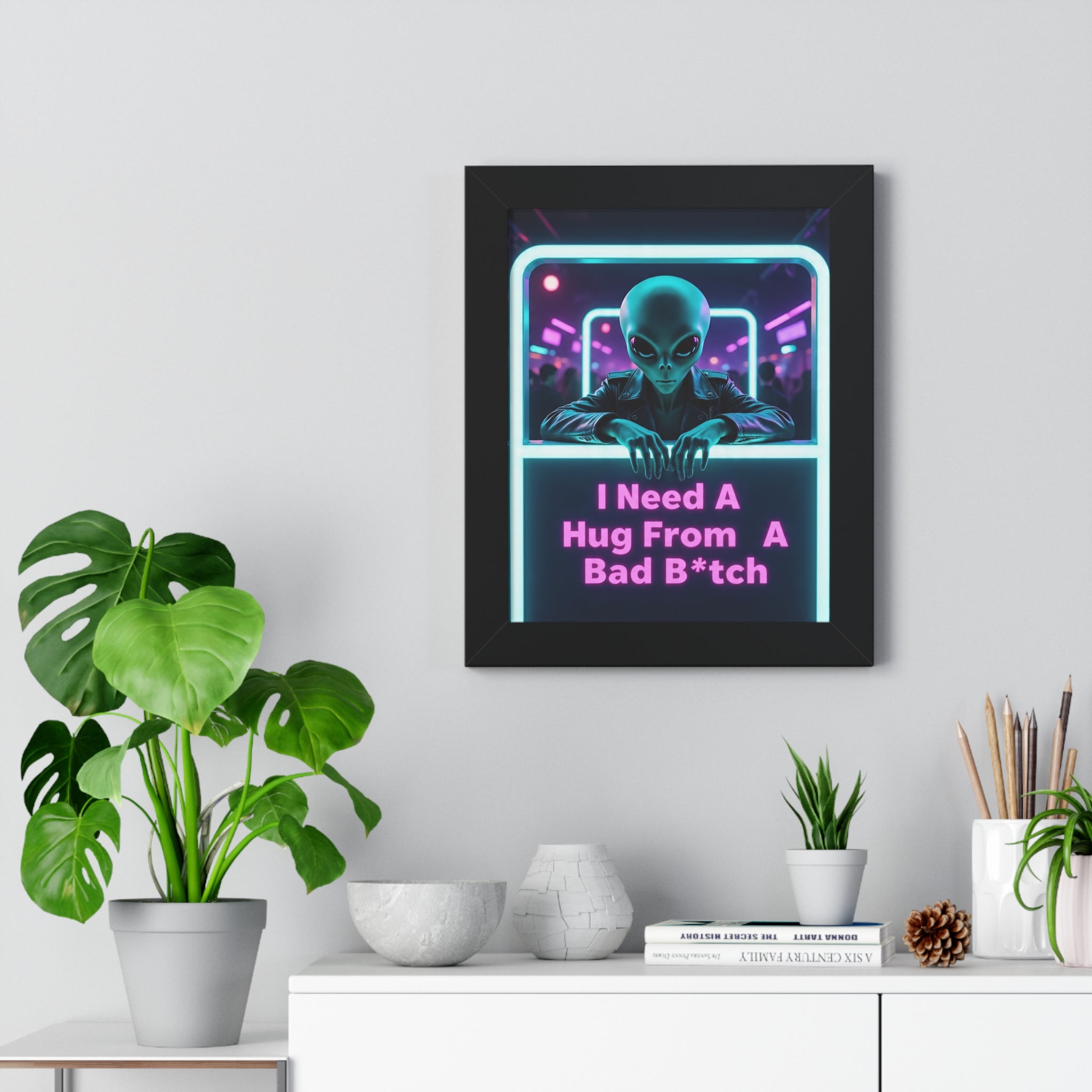 Funky Alien Art Print, Framed Vertical Poster for Home Decor, Cool Gift for Sci-Fi Lovers, Quirky Wall Art for Parties, Unique Room [...]