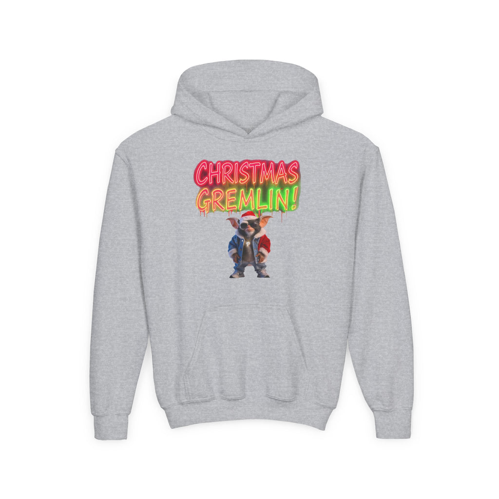 Youth Hoodie — 'Christmas Gremlin' Festive Kids Holiday Sweatshirt