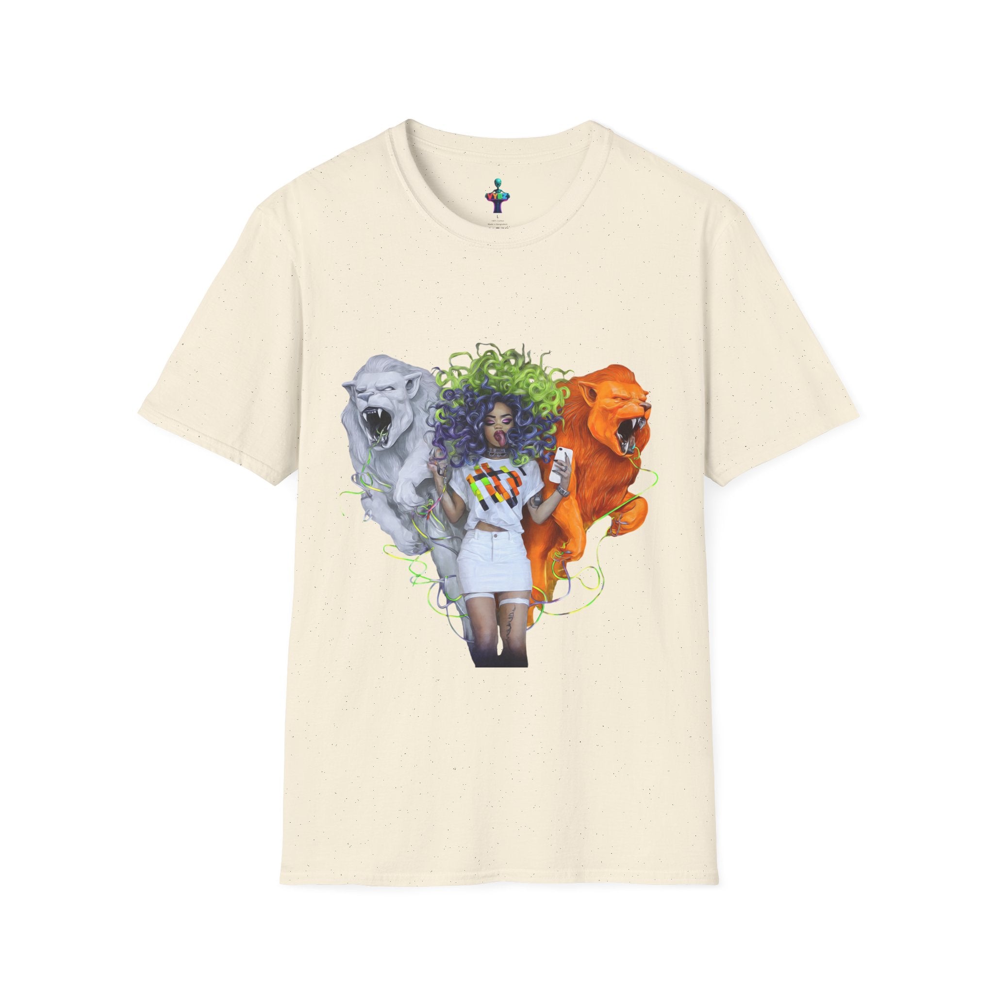 Lion Heart Unisex Softstyle T-Shirt | Trendy Graphic Tee for Animal Lovers, Unique Gift for Birthdays, Casual Wear, Pride Events