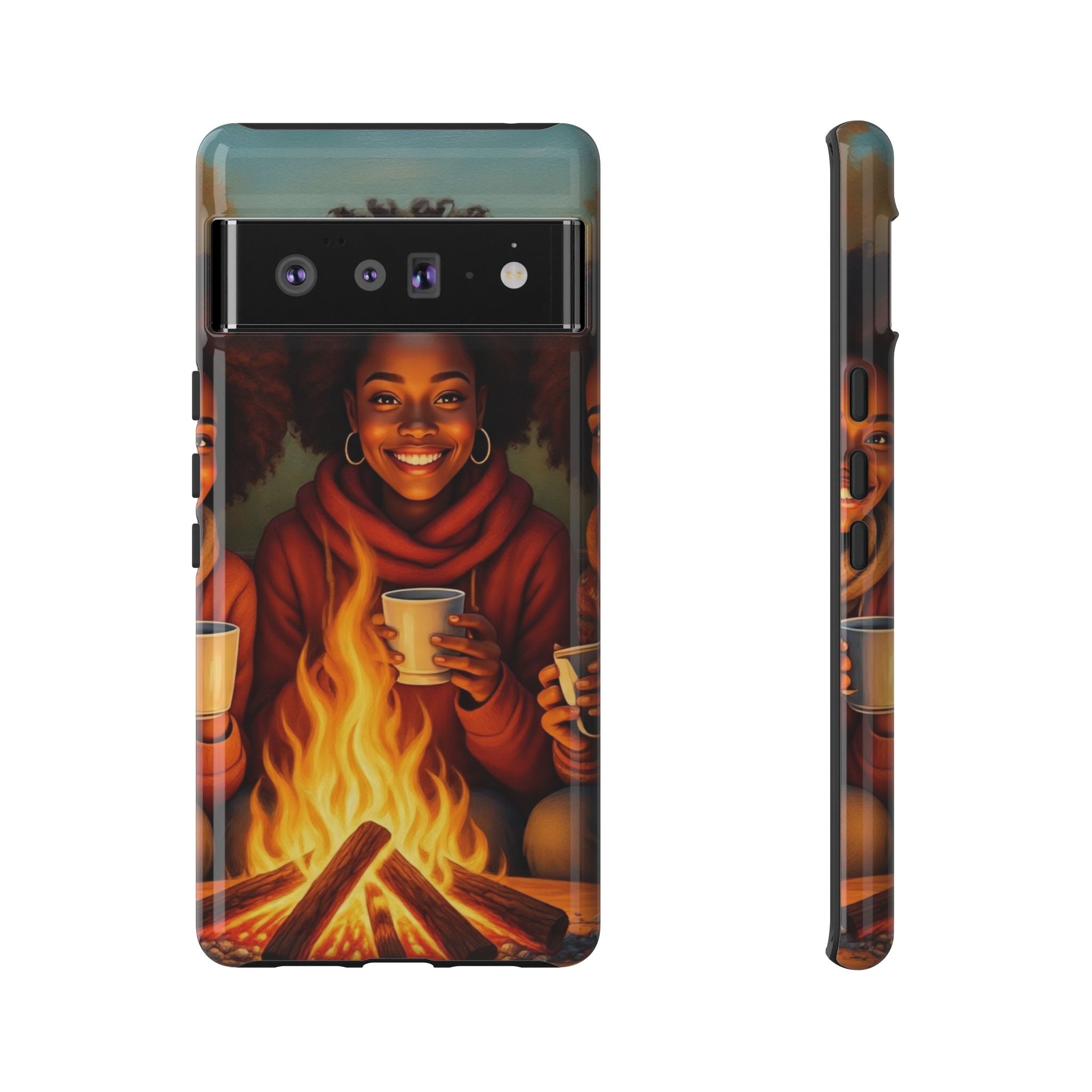 Cozy Phone Case for Campfire Lovers, Tough Cases with Inspirational Design, Perfect Gift for Friends, Birthday Present, Nature Vibe