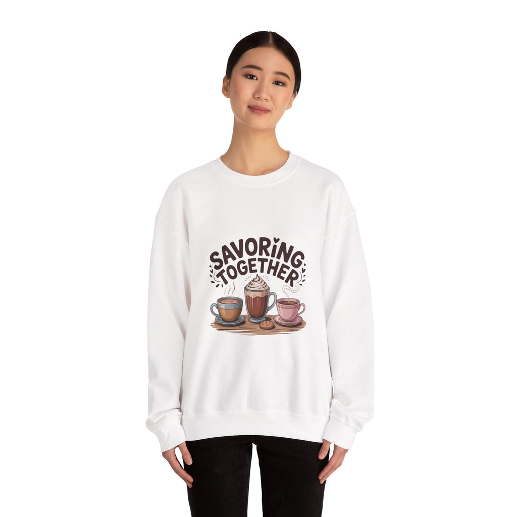 Savoring Together Crewneck Sweatshirt | cocoa sweatshirt, coffee lover crew