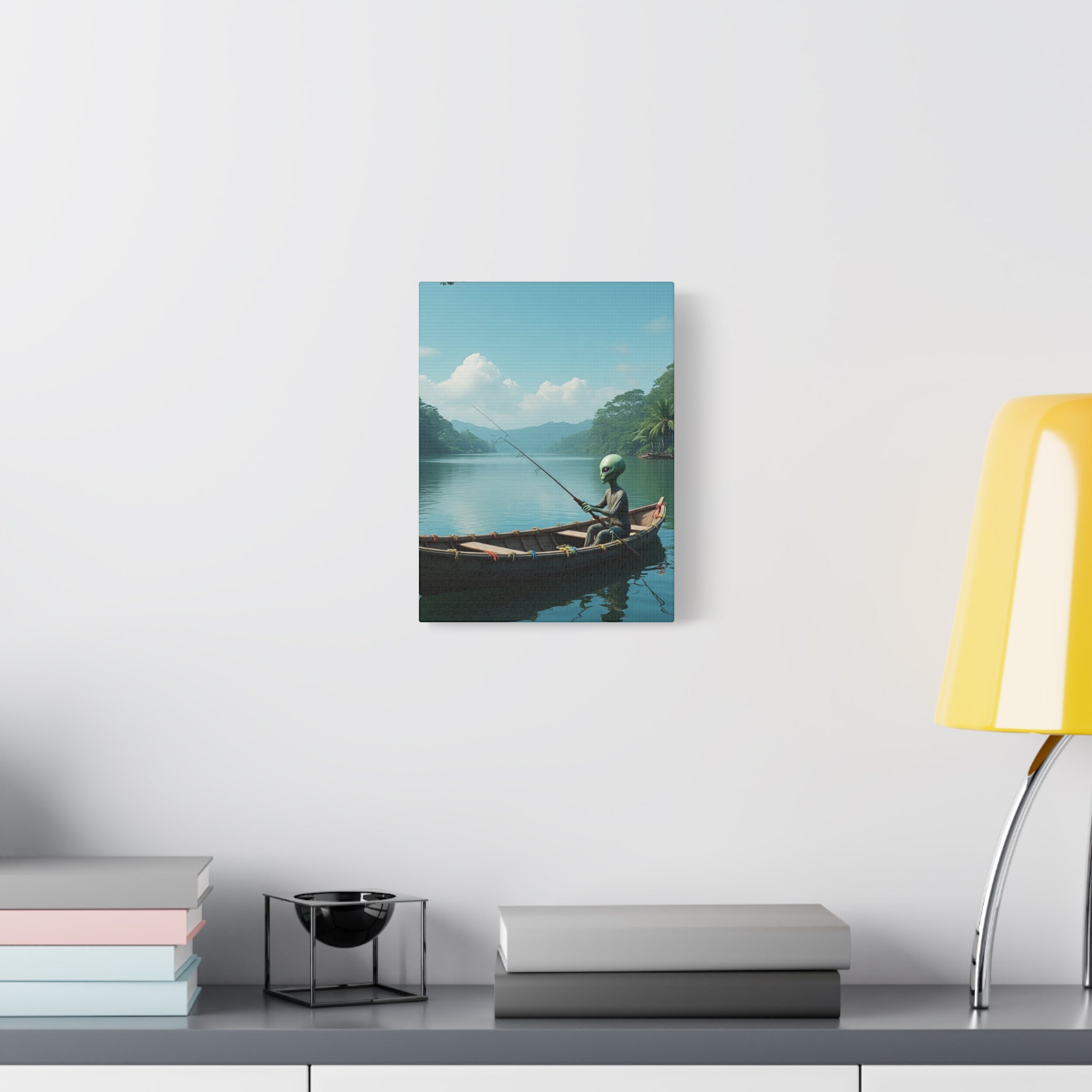 Alien Fishing Canvas Art