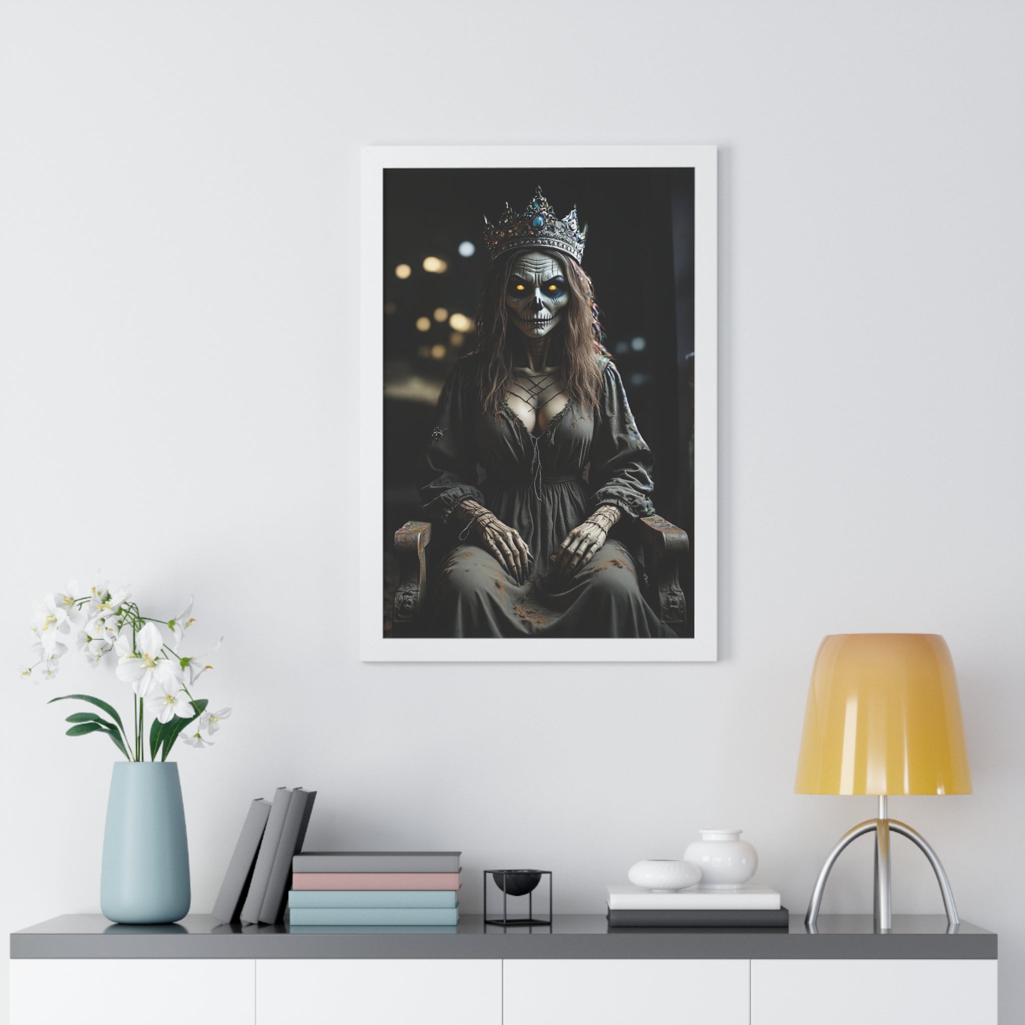 Eerie Framed Vertical Poster - Gothic Decor, Halloween Wall Art, Horror Artwork, Unique Home Decor, Spooky Gift