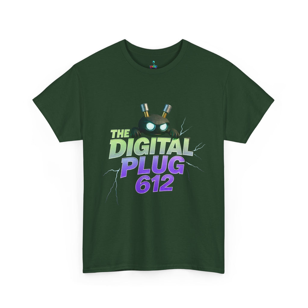 The Digital Plug 612 Tee — Retro Neon Tech Graphic T-Shirt