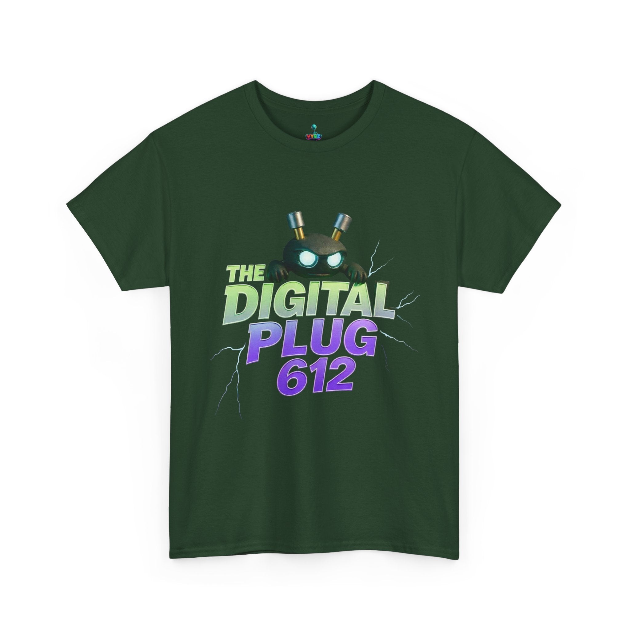 The Digital Plug 612 Tee — Retro Neon Tech Graphic T-Shirt
