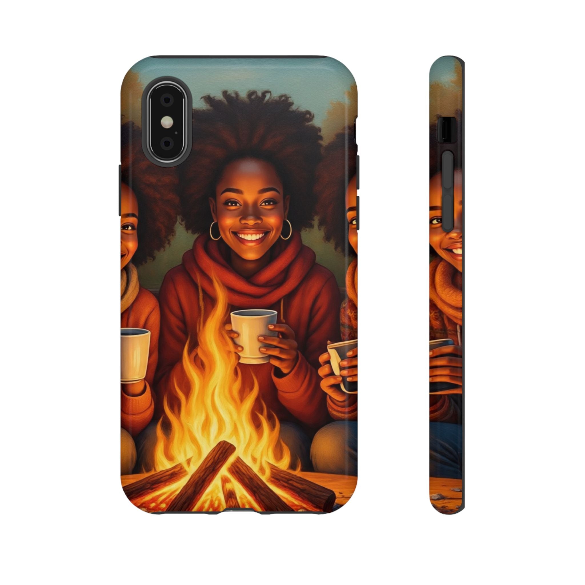 Cozy Phone Case for Campfire Lovers, Tough Cases with Inspirational Design, Perfect Gift for Friends, Birthday Present, Nature Vibe