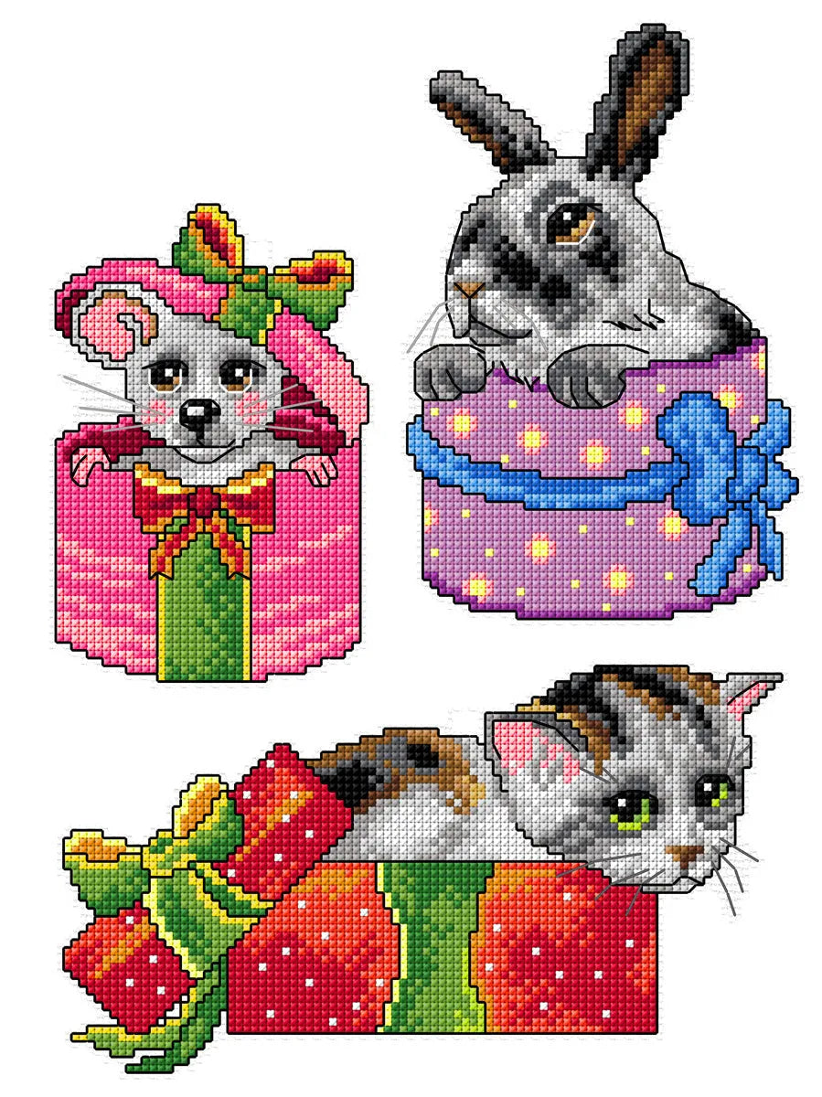Pets inside Gifts 186CS Counted cross stitch kit with plastic canvas-0
