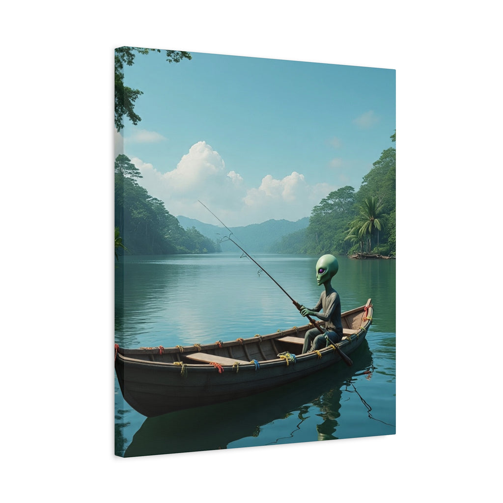 Alien Fishing Canvas Art