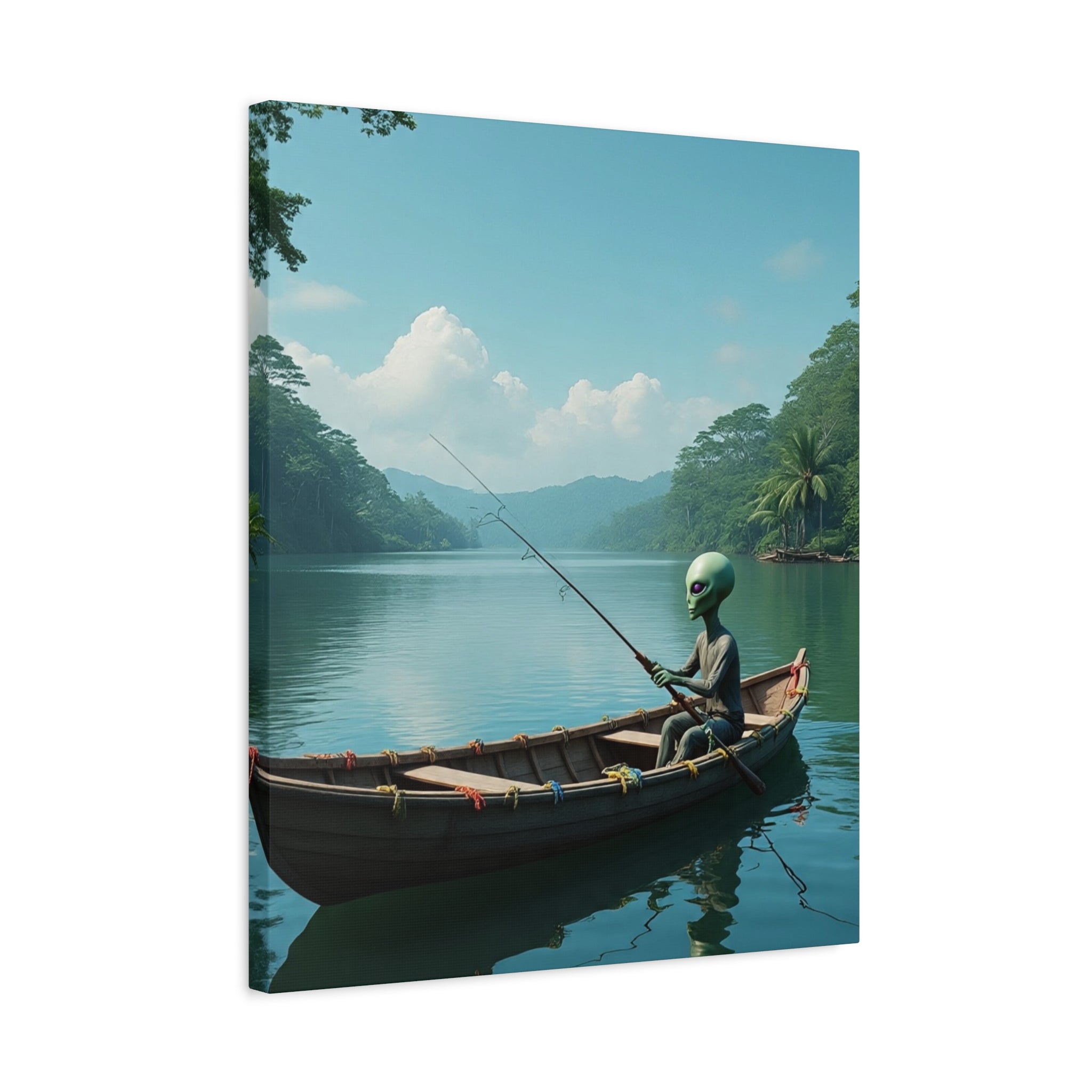 Alien Fishing Canvas Art