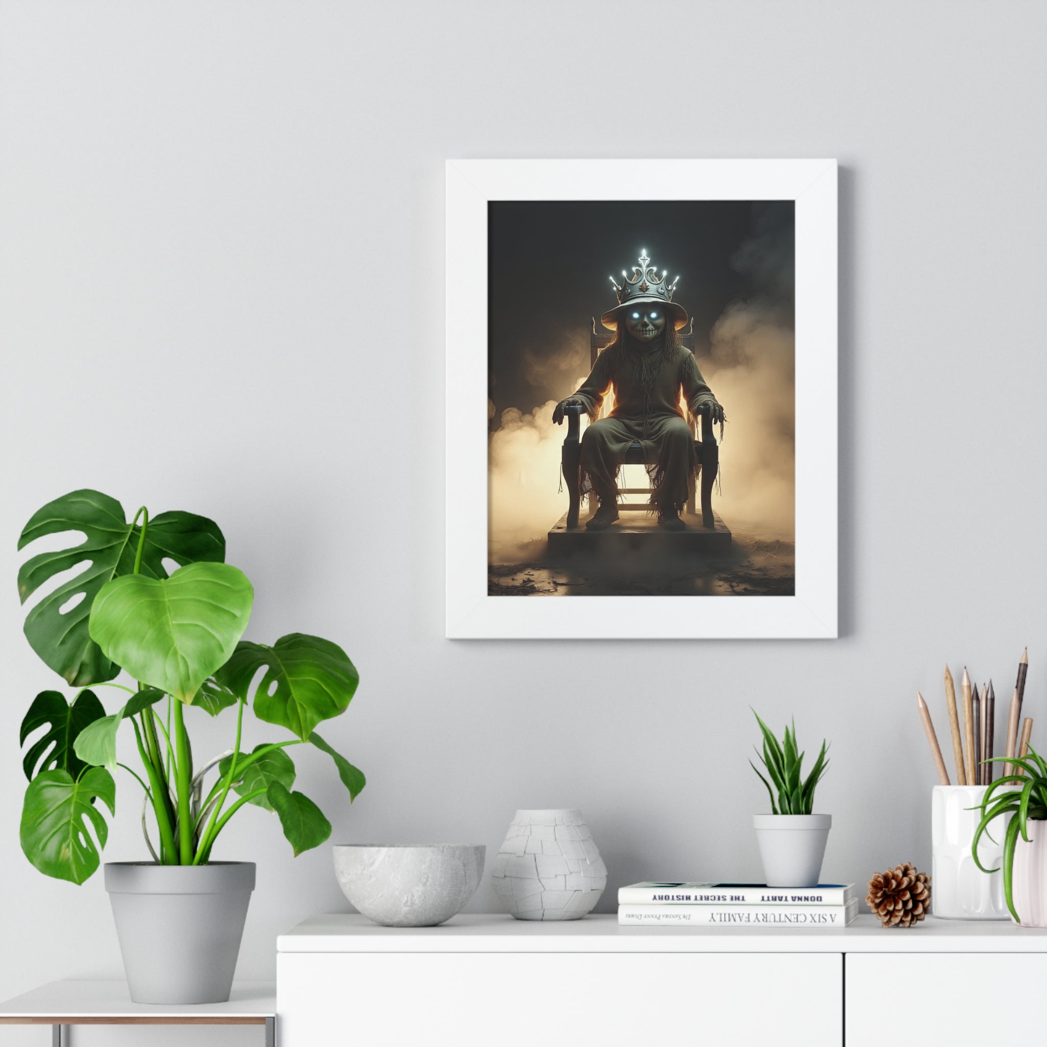 Whimsical Framed Vertical Poster - Unique Wall Art for Home Decor, Halloween Decor, Gift for Animal Lovers, Mystical Artwork, Fantasy Decor